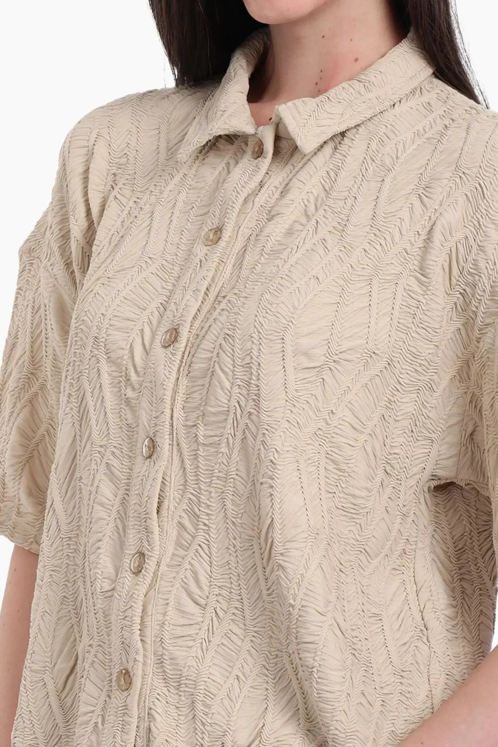 Carina - Woven Jacquard Beach Shirt 4