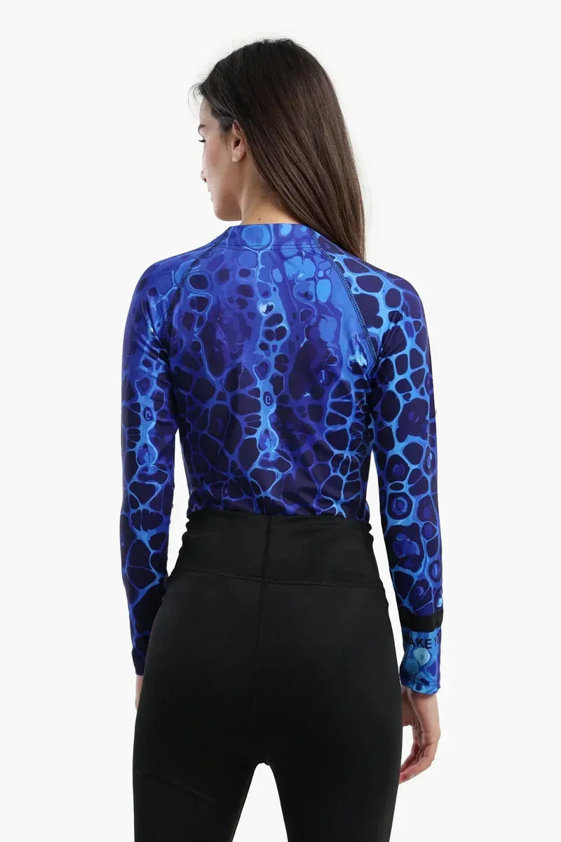 Carina - Ocean Blue Rash Guard Swimsuit 3