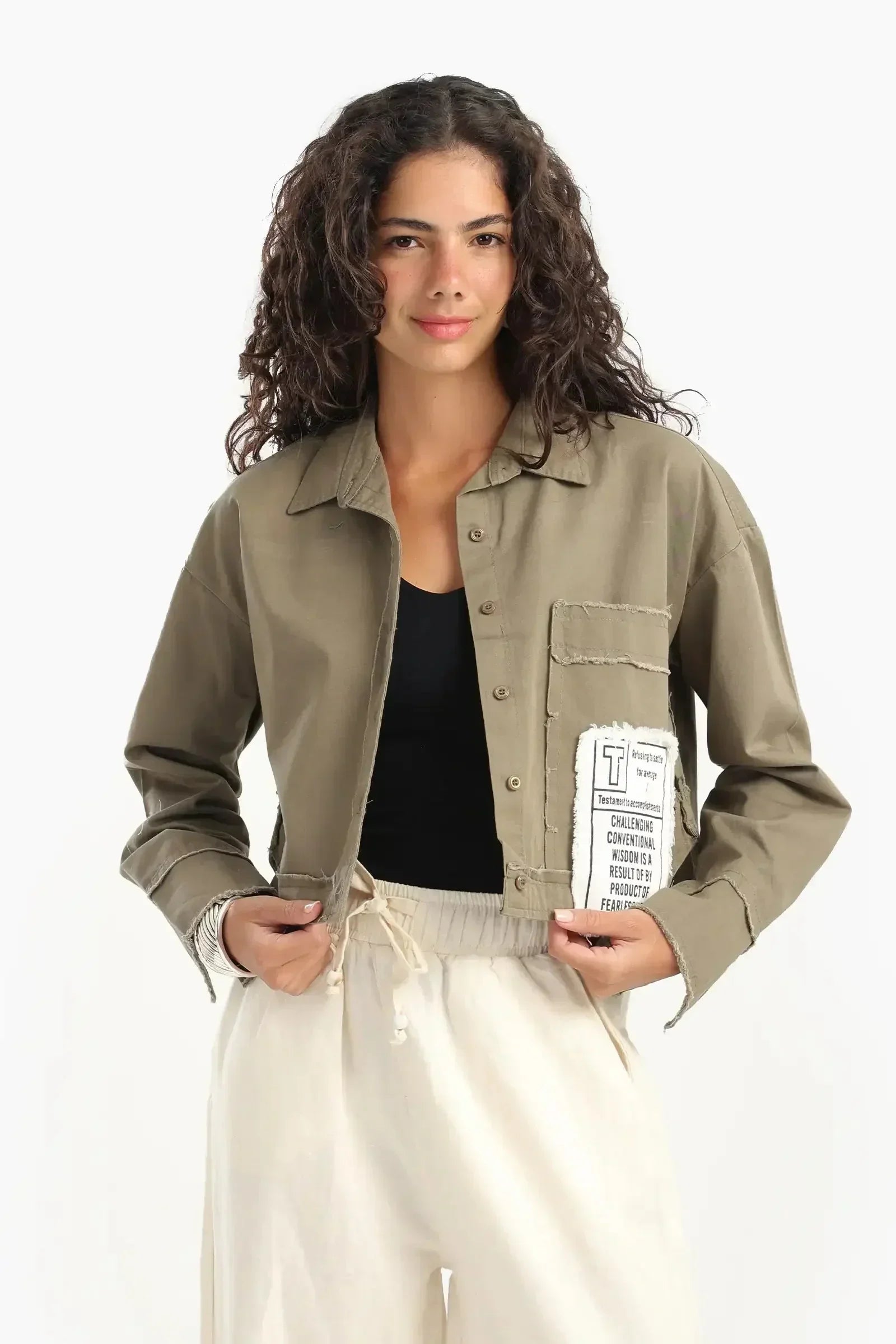 Carina - Cropped Shirt with Side Print 2