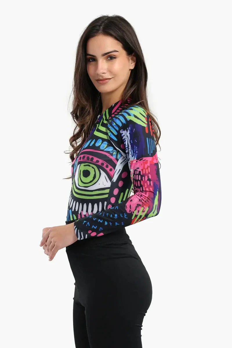 Carina - Abstract Rash Guard Swimsuit 2