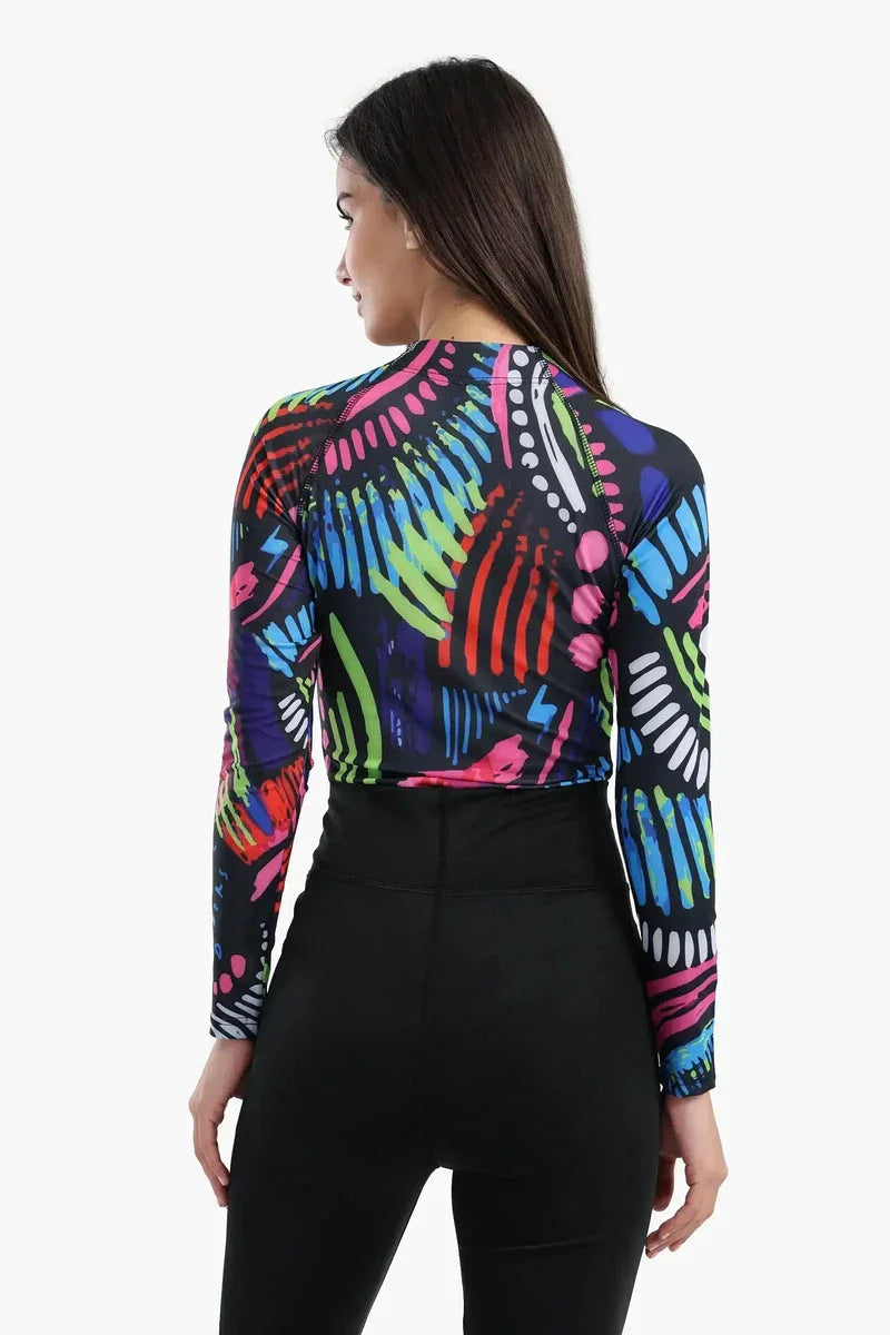 Carina - Abstract Rash Guard Swimsuit 3