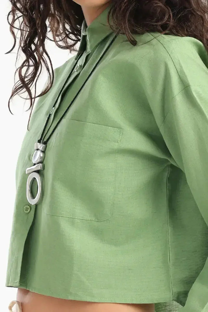 Carina - Long Sleeves Cropped Shirt 9