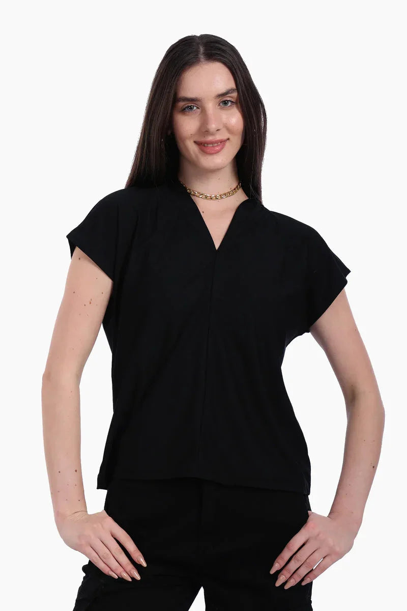 Carina - Black Crepe Blouse 1