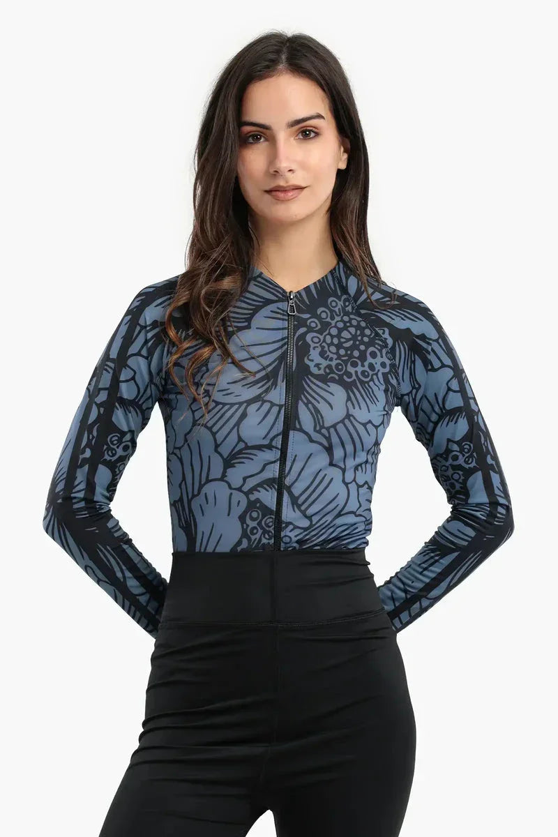 Floral Rash Guard Swimsuit - Carina 1