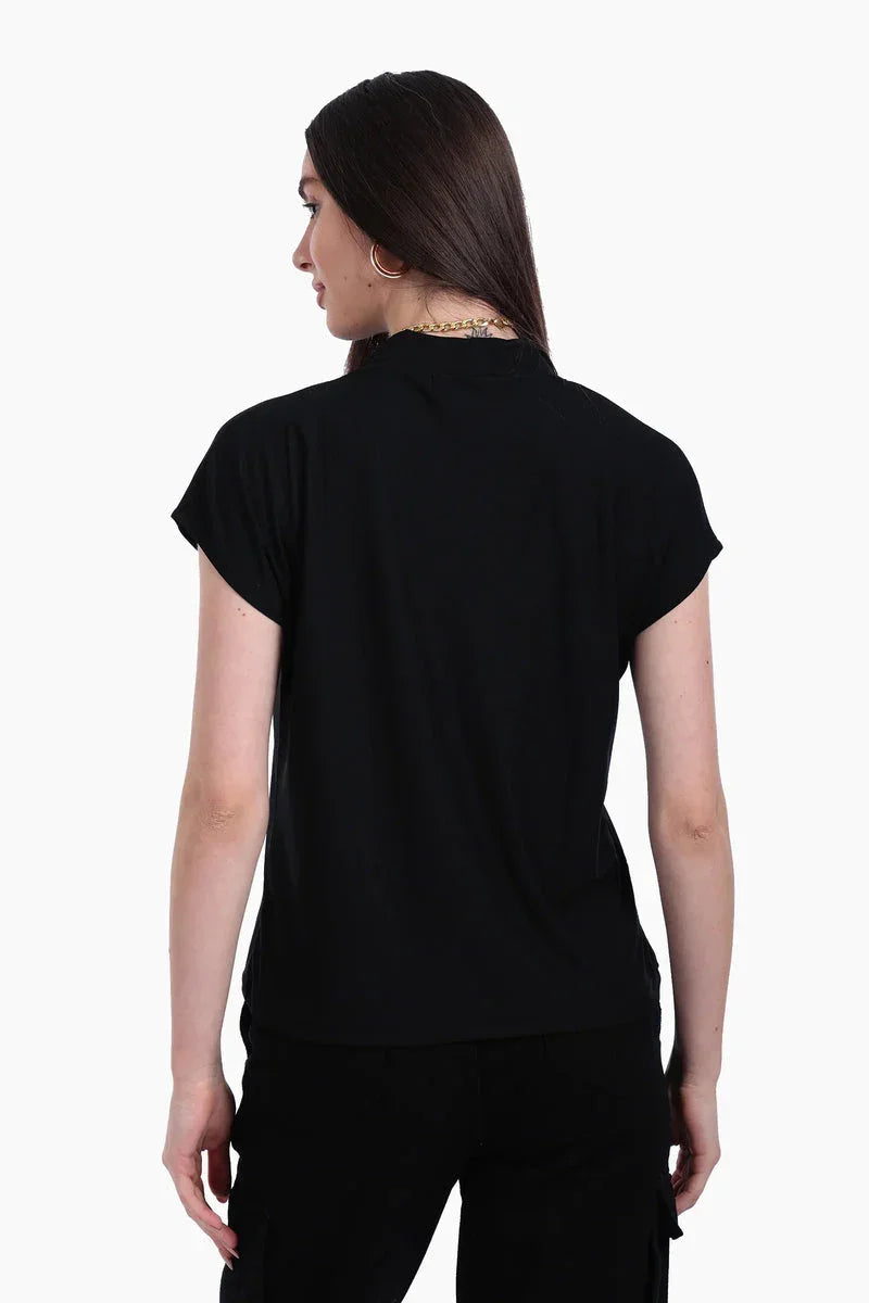 Carina - Black Crepe Blouse 3