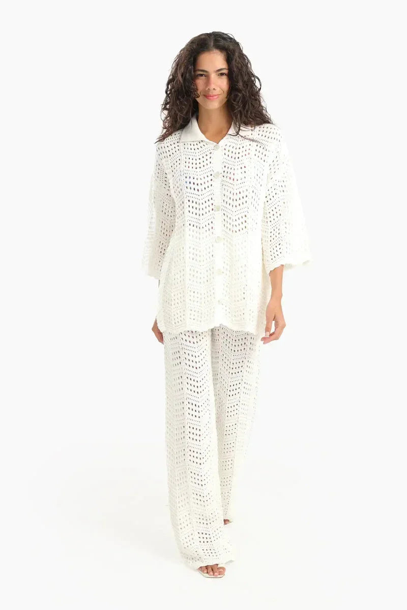 Carina - Fishnet Cotton Beach Pants 5