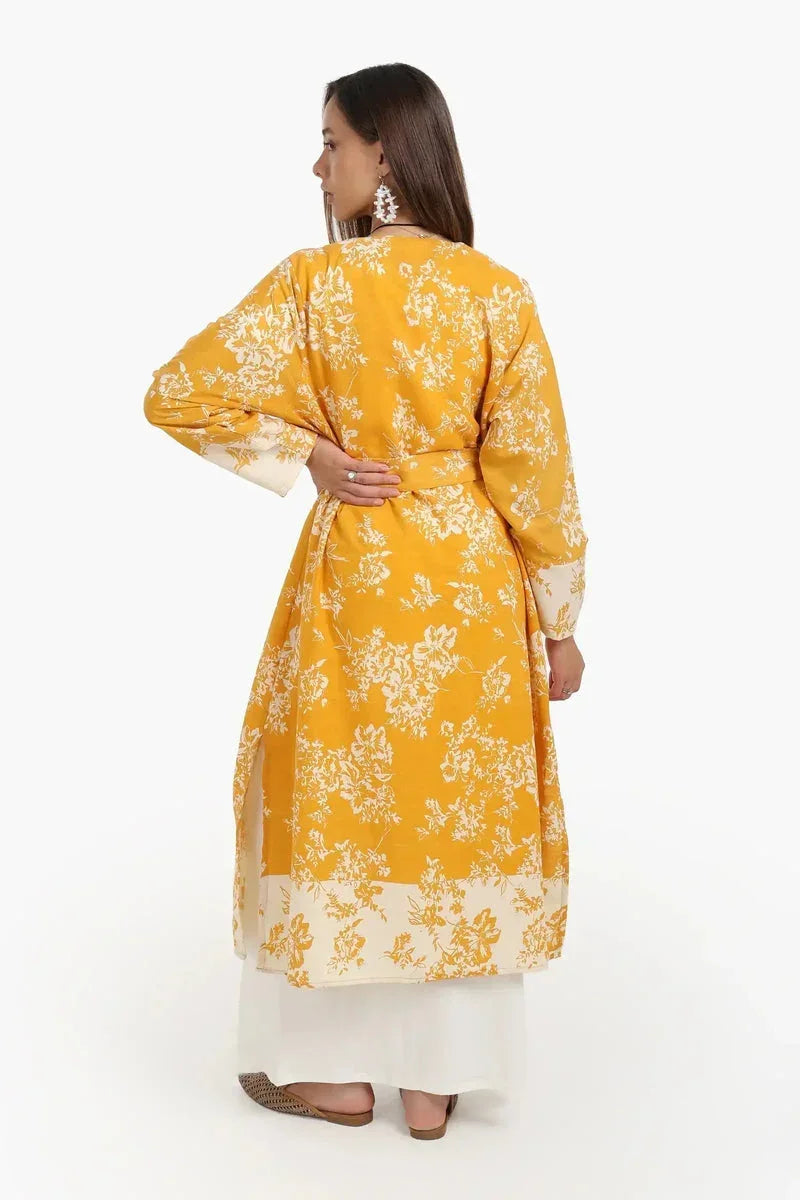 Cotton Colored Midi Kimono - Carina 3