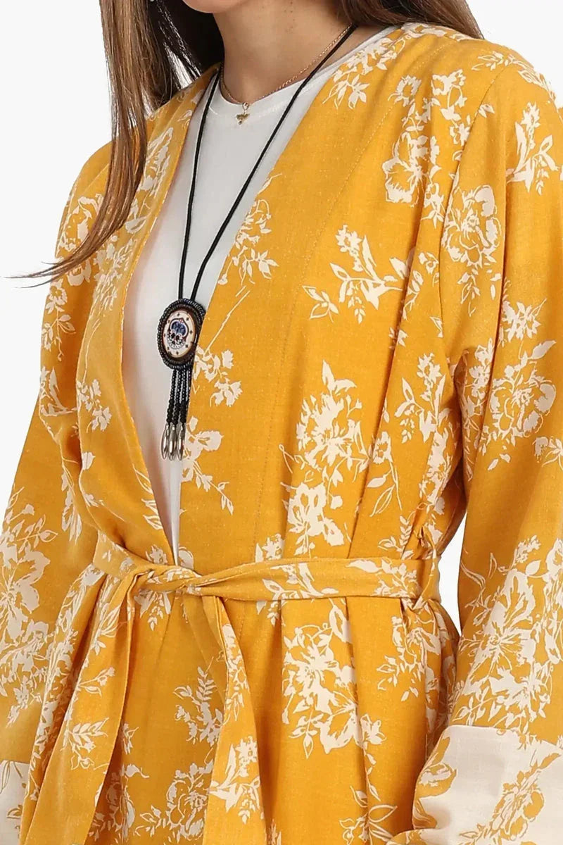 Cotton Colored Midi Kimono - Carina 4