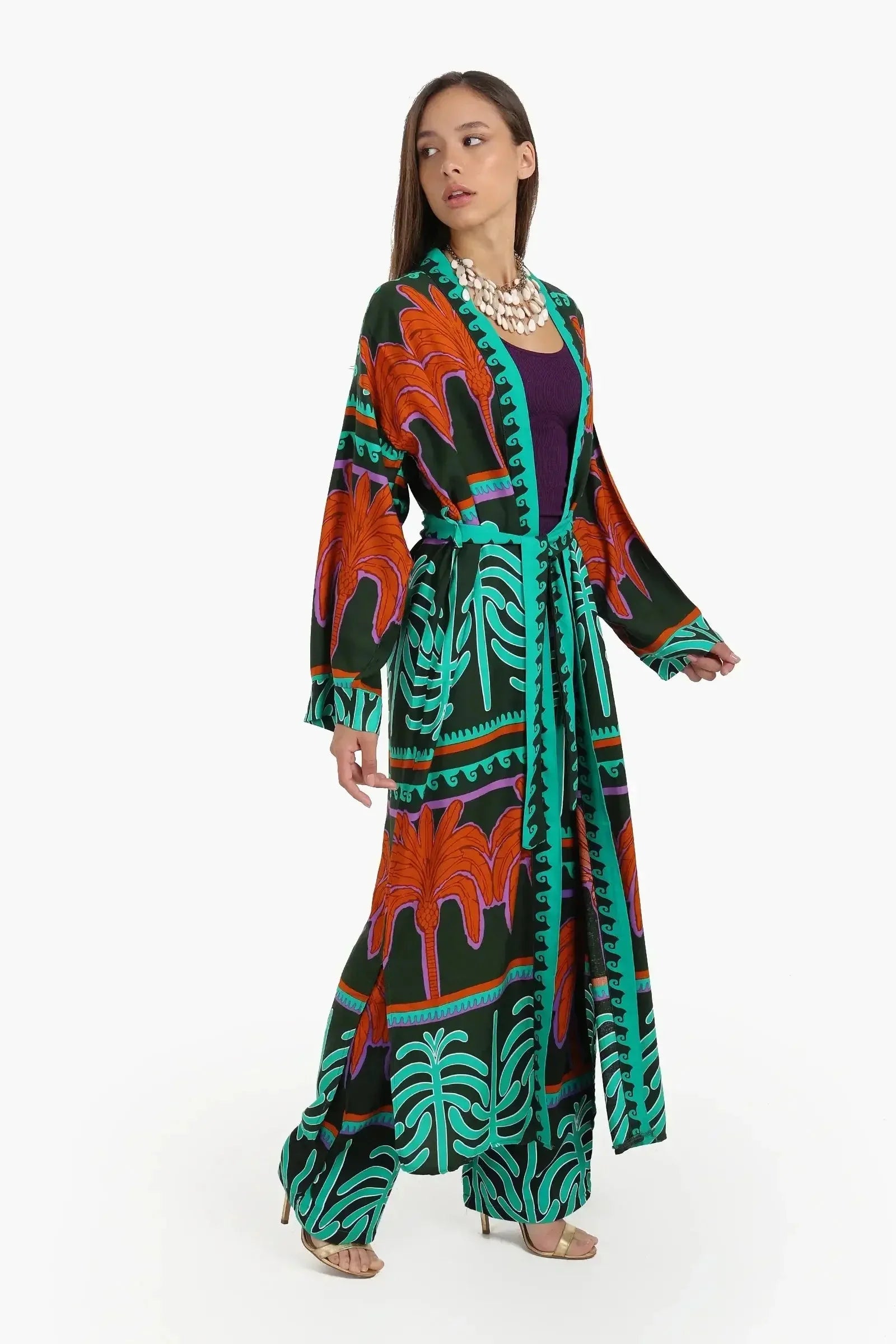 Carina - Palm Printed Cardigan 2