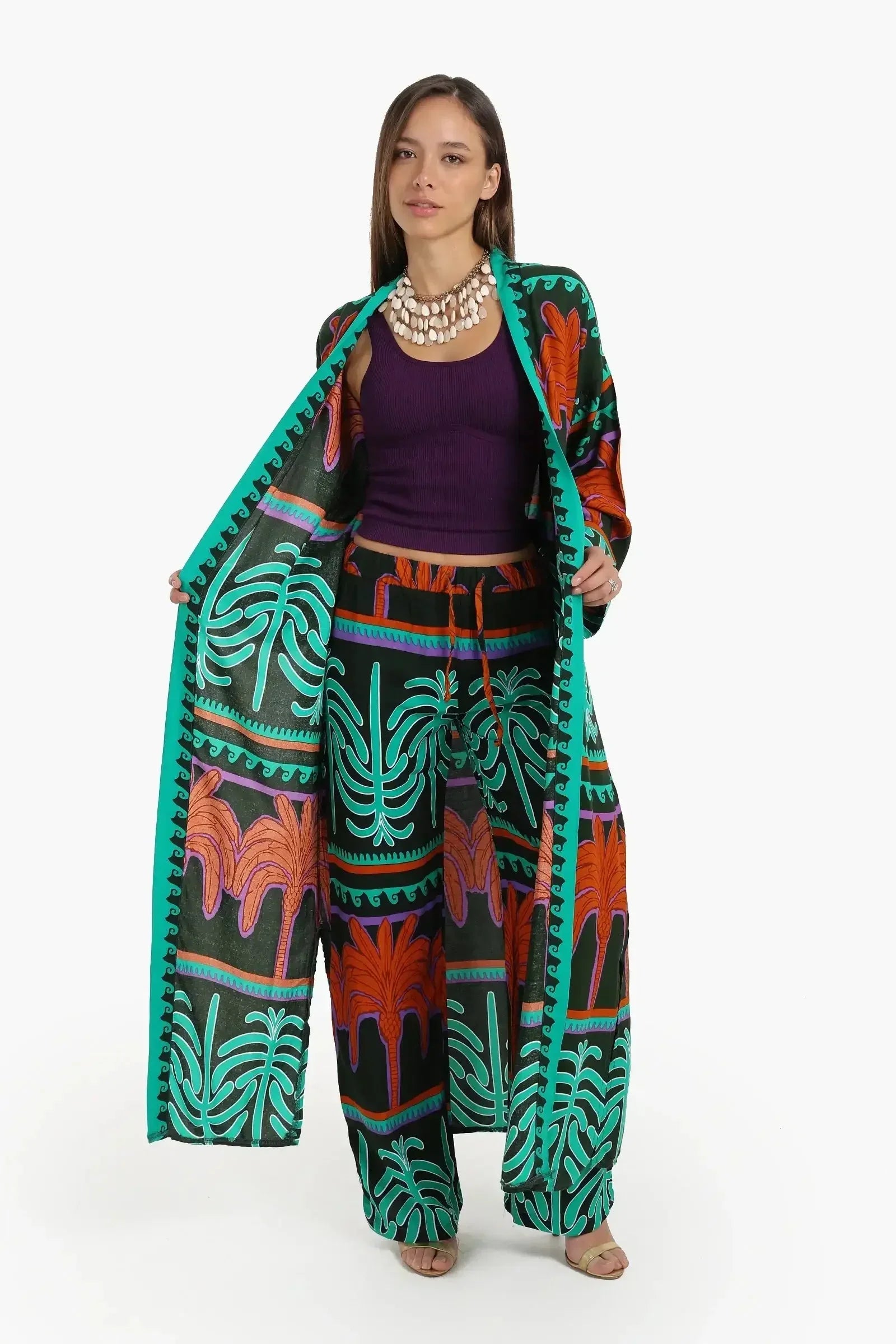 Carina - Palm Printed Cardigan 1