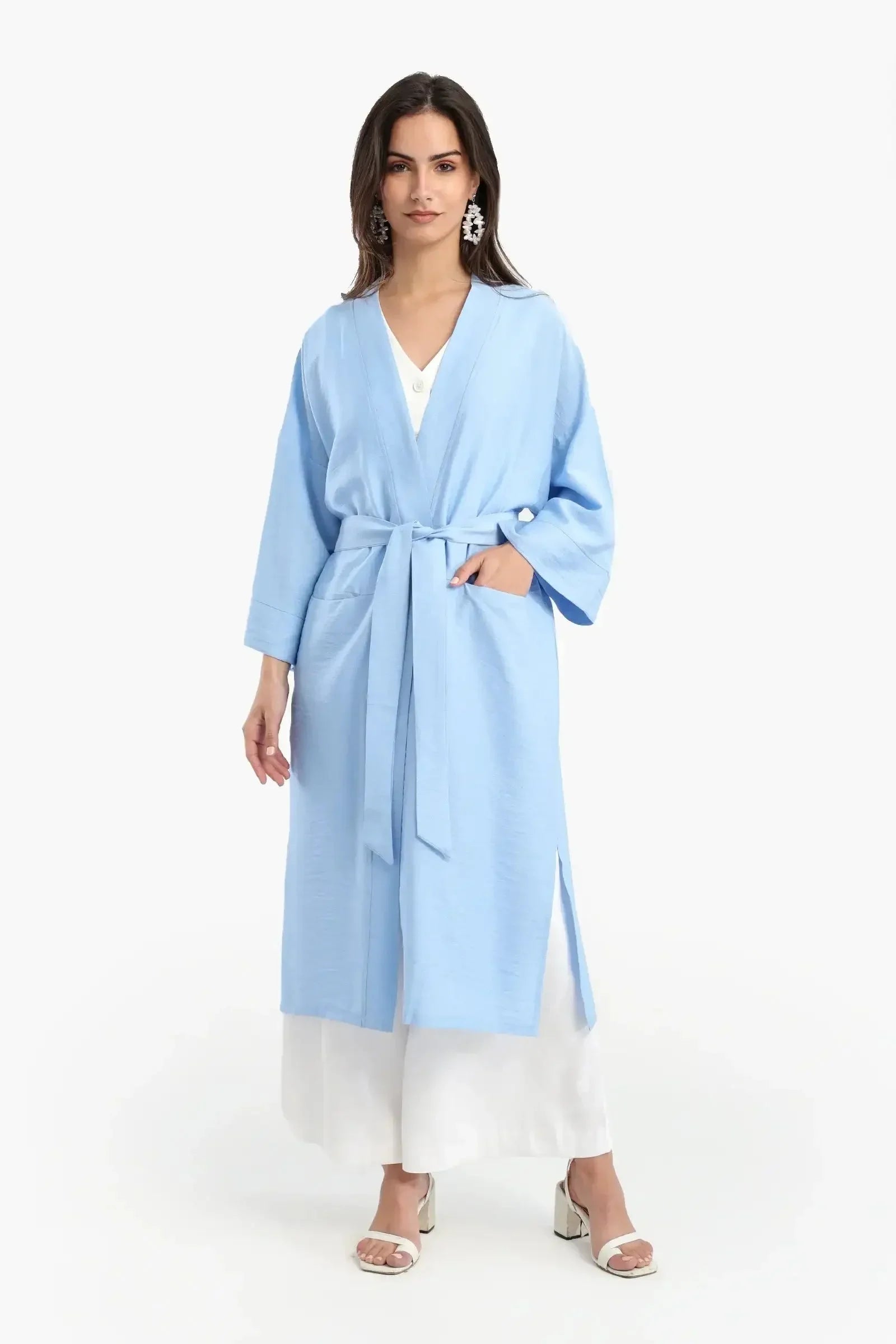 Carina - Blue Open Front Kimono 1