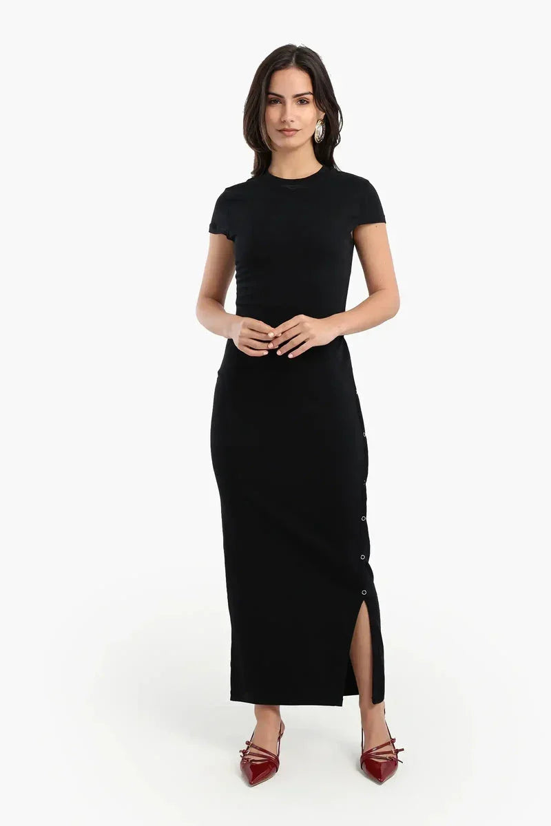 Carina - Slim-Fit Maxi Dress With Slit 1