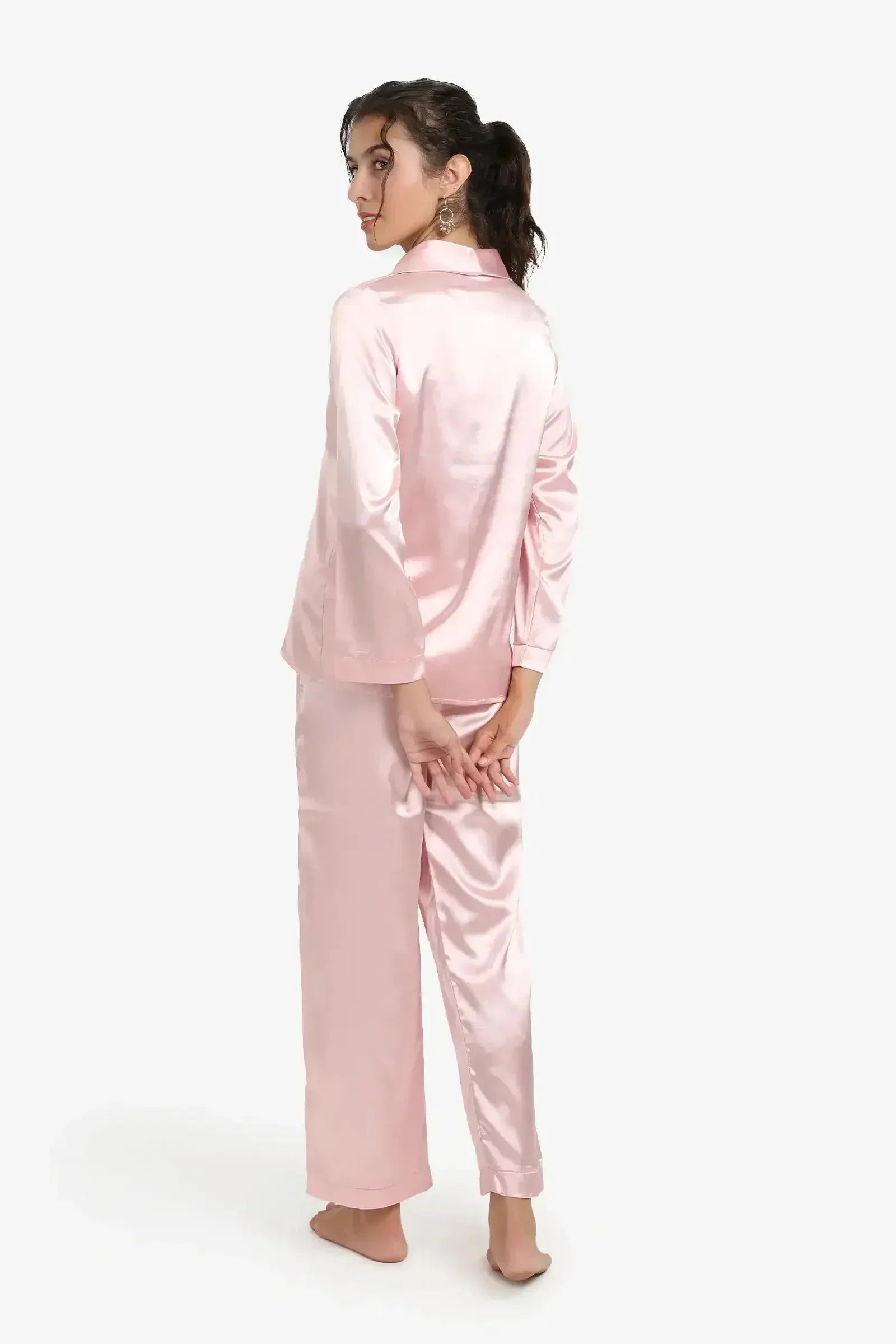 Carina - Double-Breasted Satin Pyjama Set 4