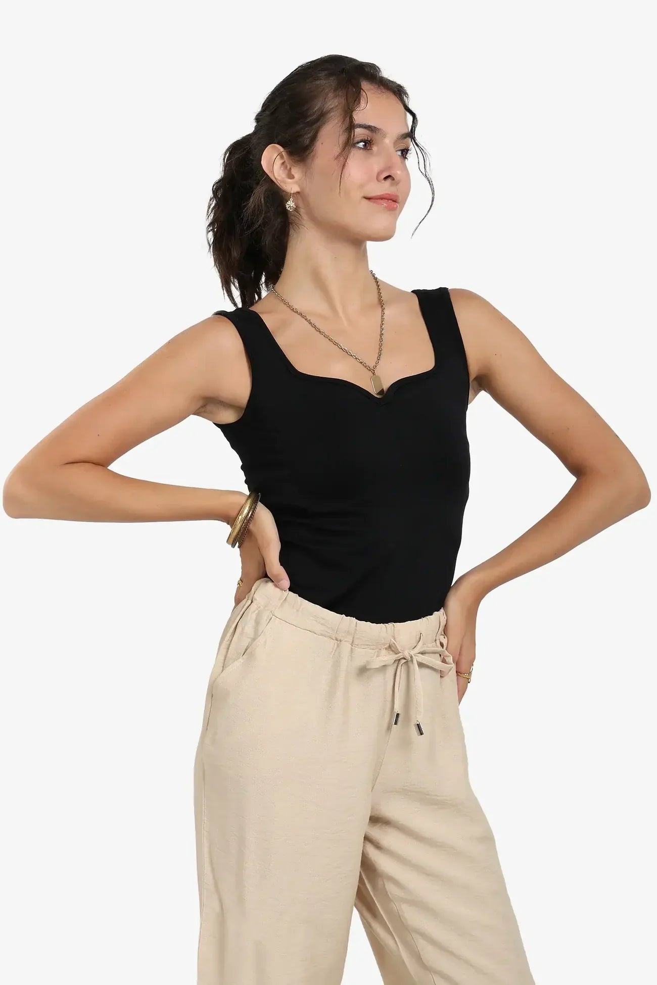 Carina - Sweetheart Neck Sleeveless Top 2