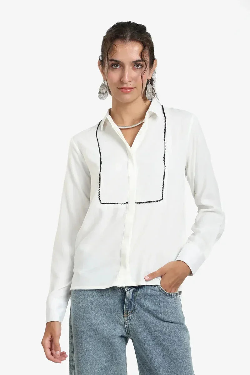 Carina - Stitched Front Panel Shirt 1