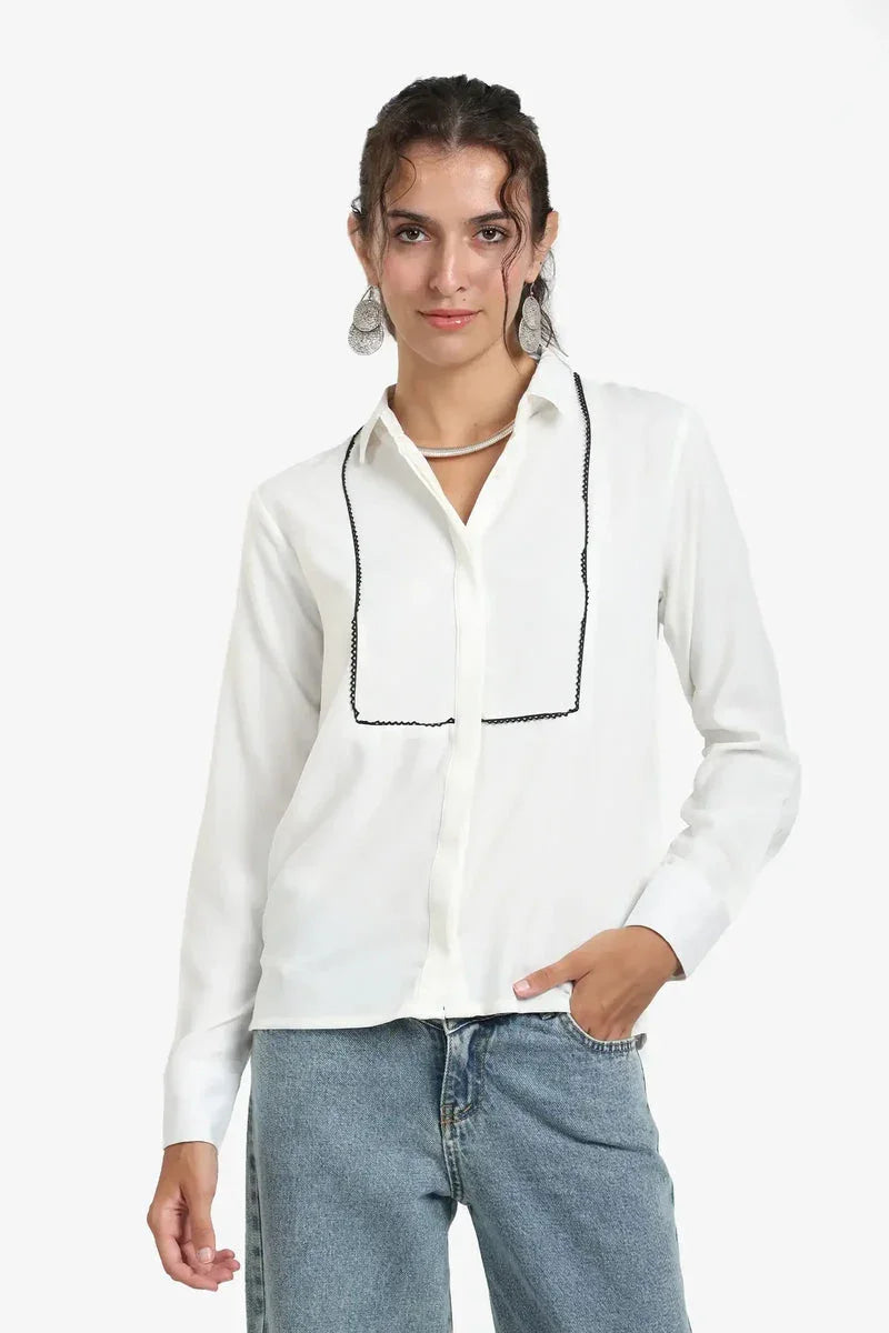 Carina - Stitched Front Panel Shirt 1