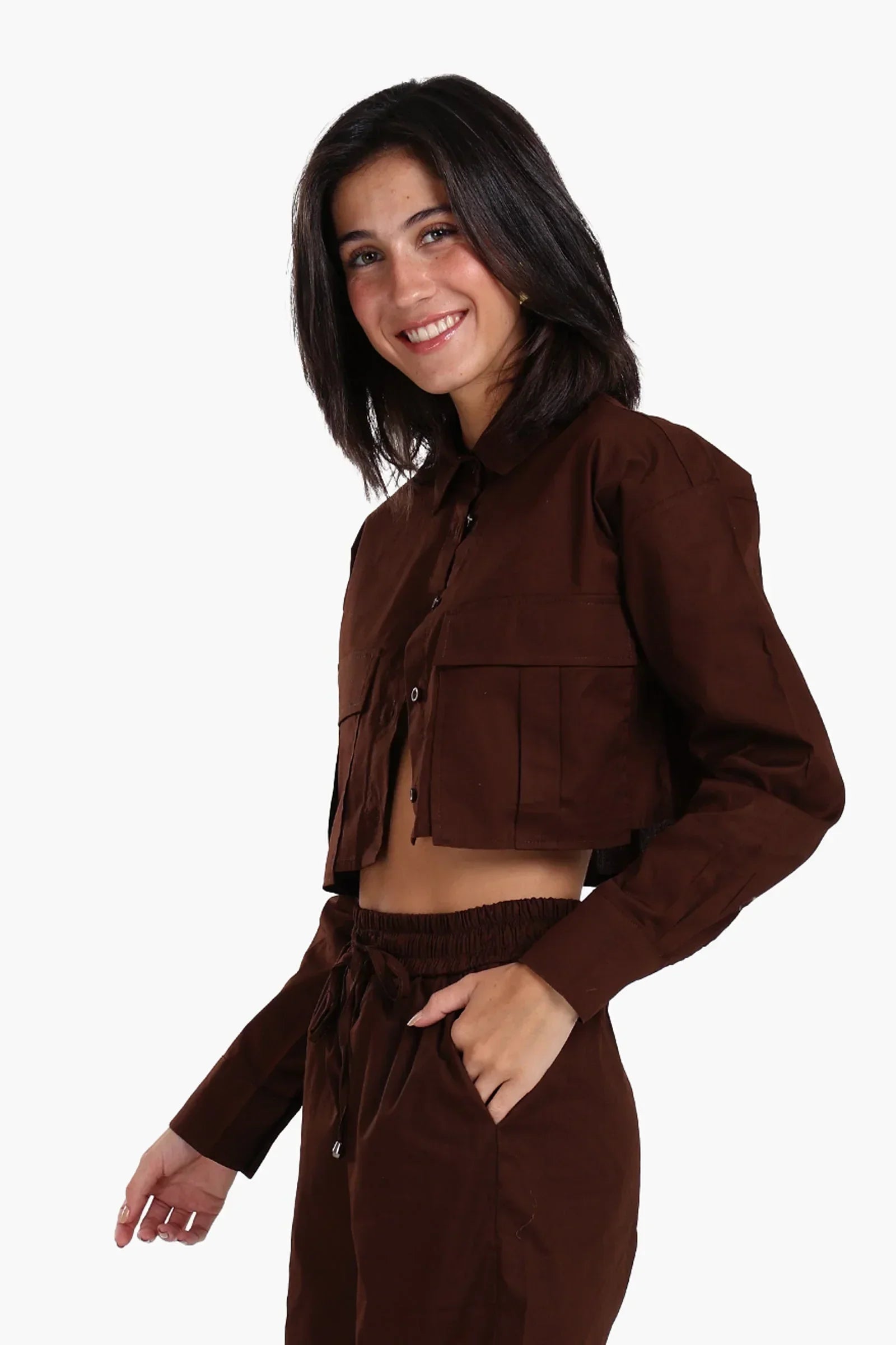 Clue - Cropped Poplin Lounge Shirt 3