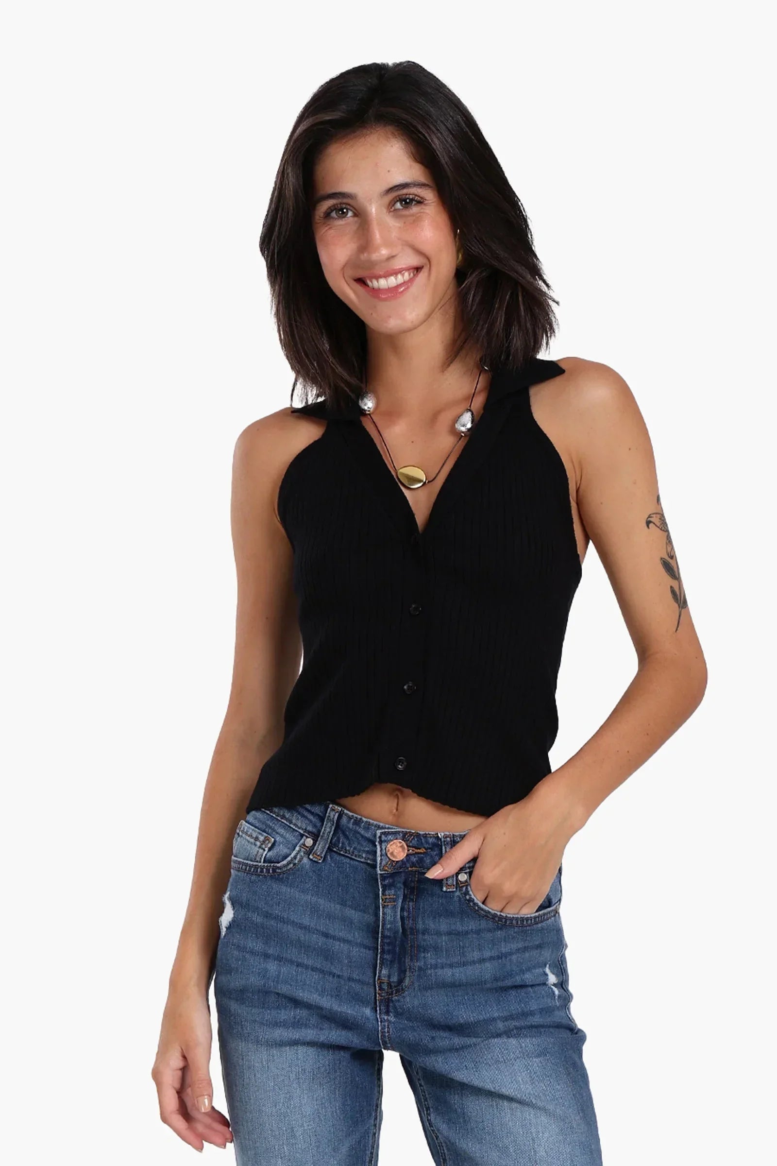Clue - Ribbed V-Neck Top 6
