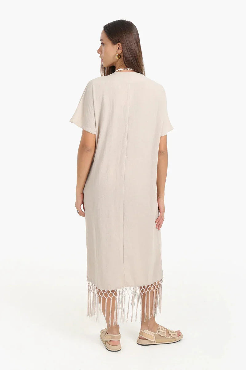 Carina - Dress with Fringes Detail 5
