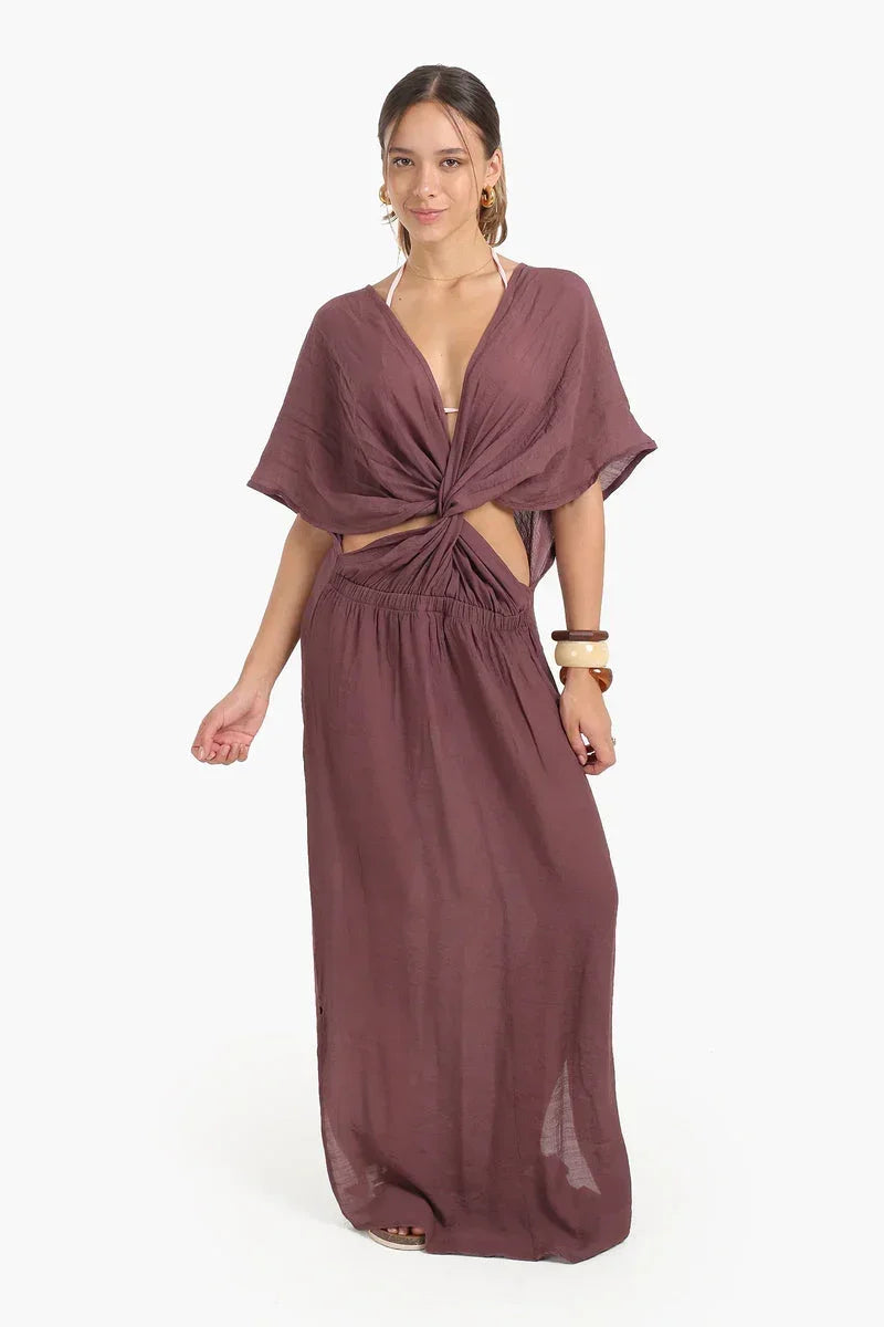 Deep V-Neckline Beach Dress - Carina 3