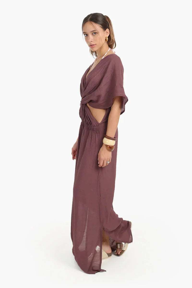 Carina - Deep V-Neckline Beach Dress 6