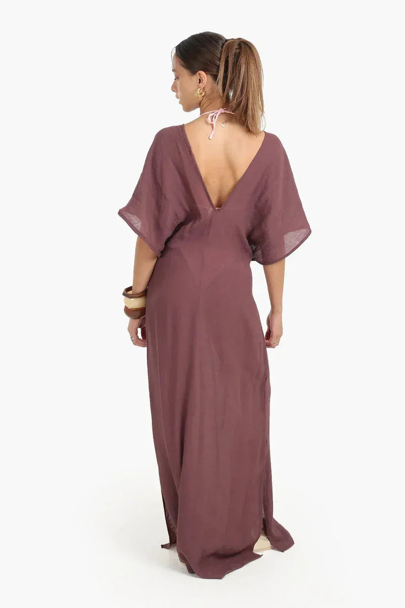 Deep V-Neckline Beach Dress - Carina 9
