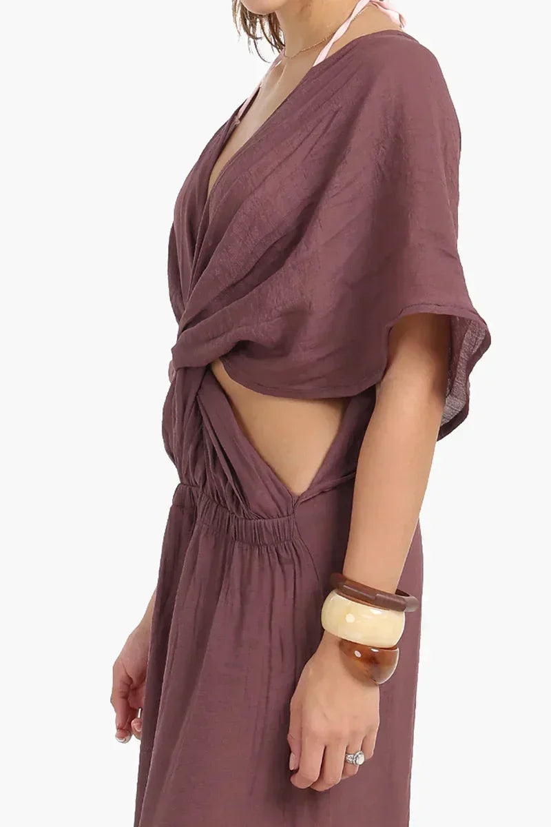 Deep V-Neckline Beach Dress - Carina 12