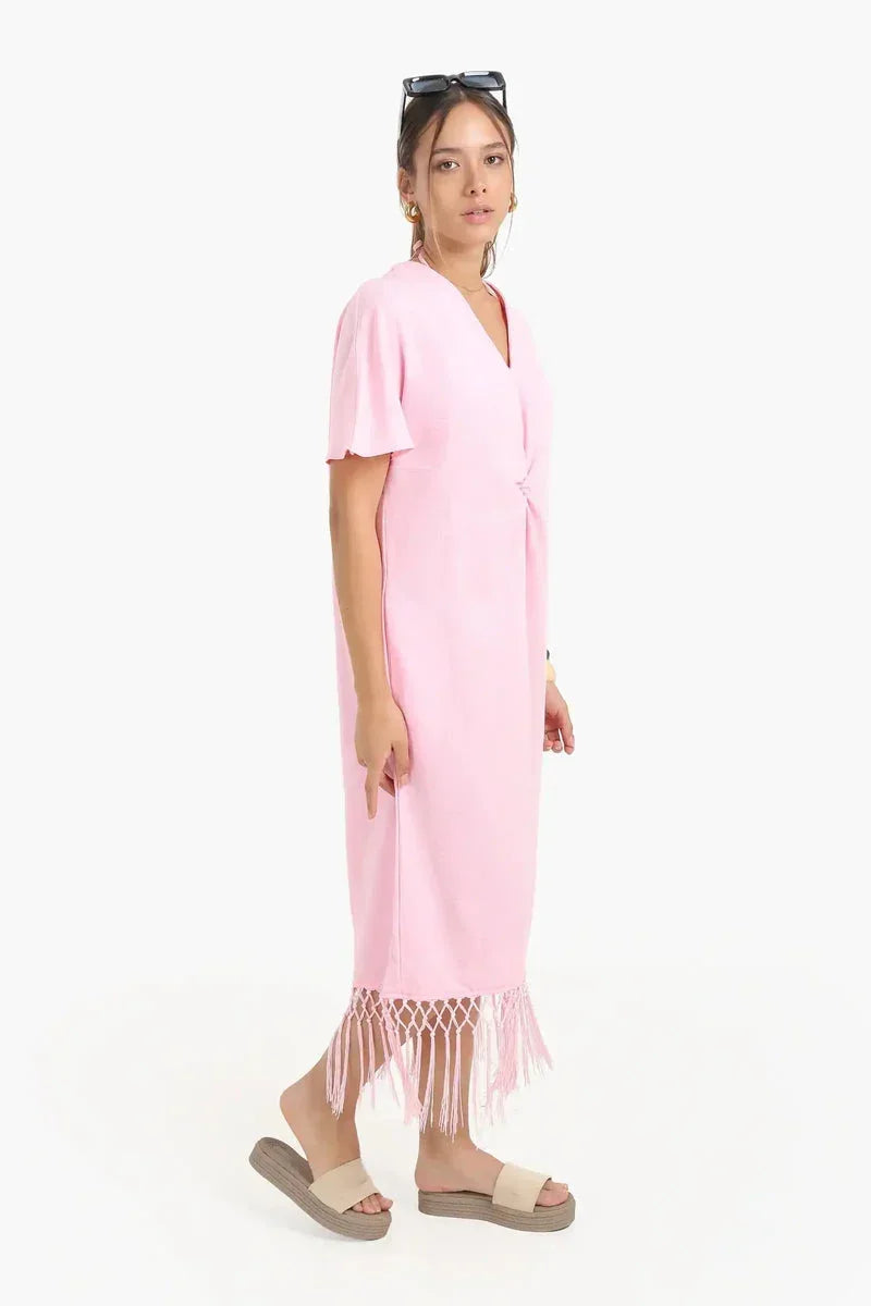 Carina - Dress with Fringes Detail 10