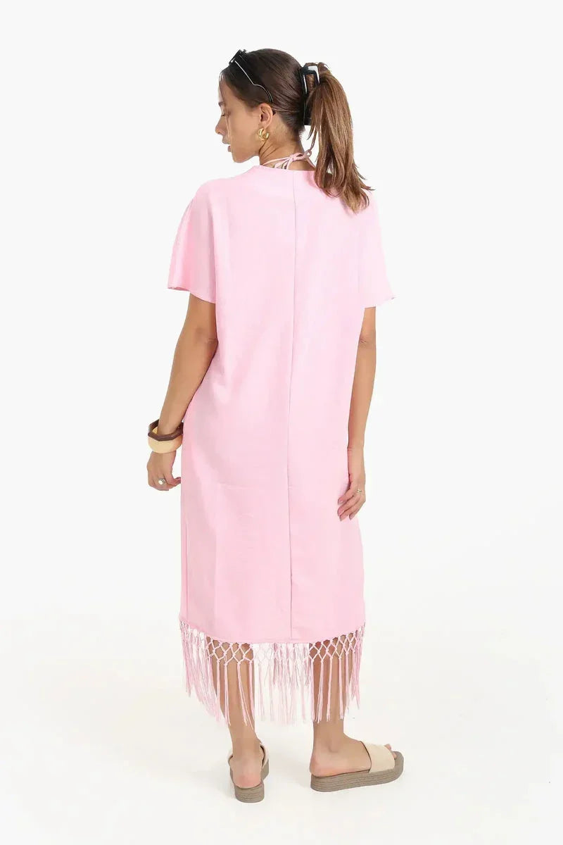 Carina - Dress with Fringes Detail 6