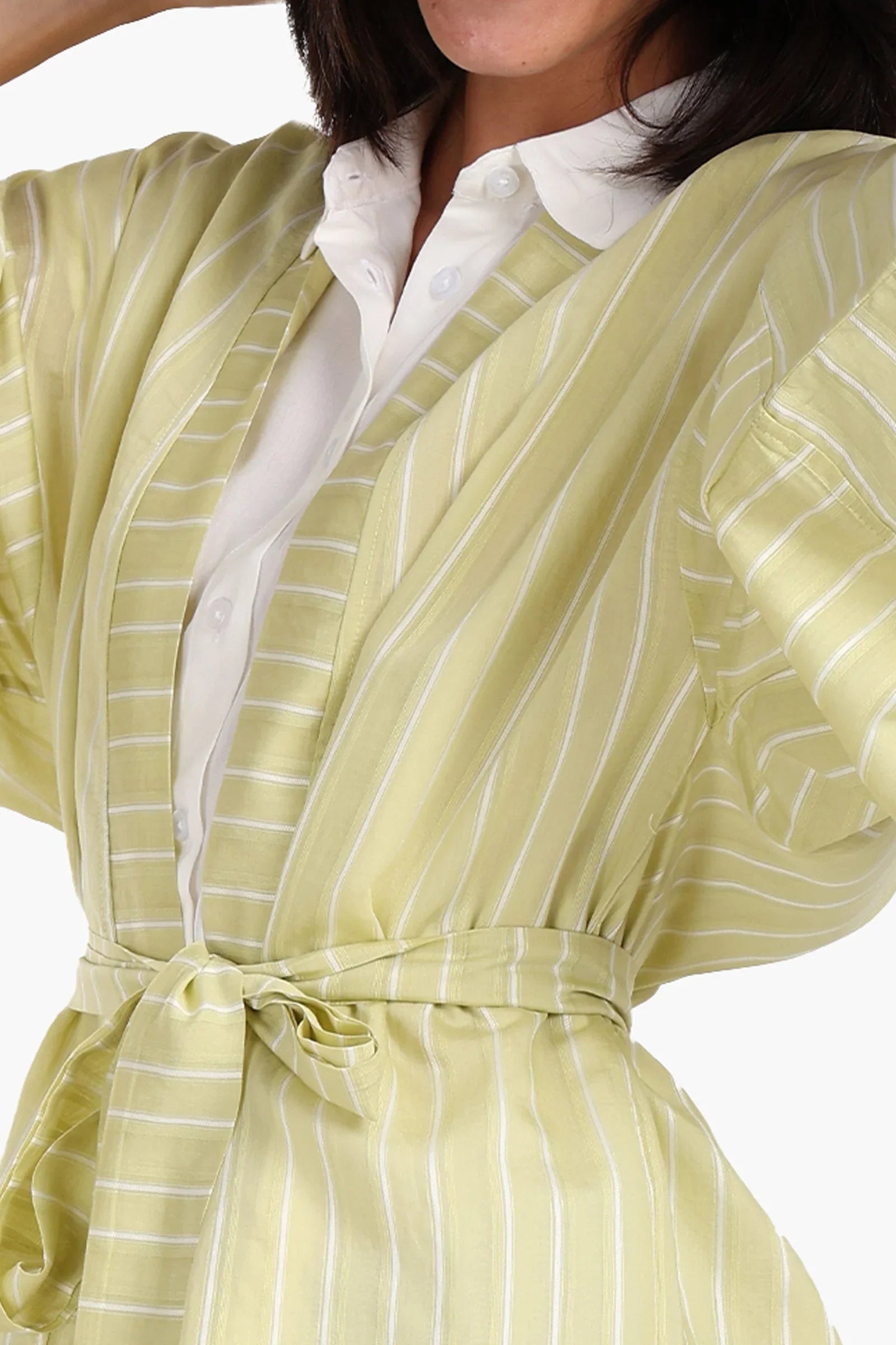 Clue - Open-Front Striped Kimono 4