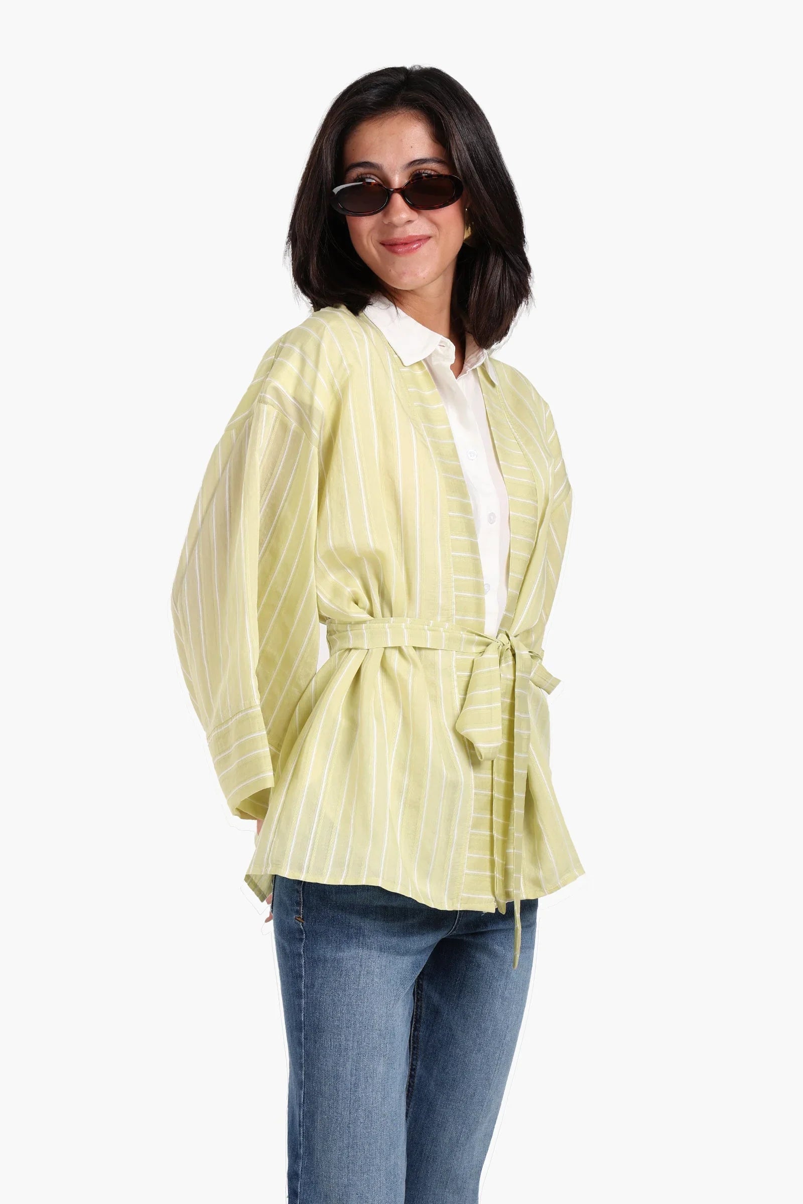 Clue - Open-Front Striped Kimono 2