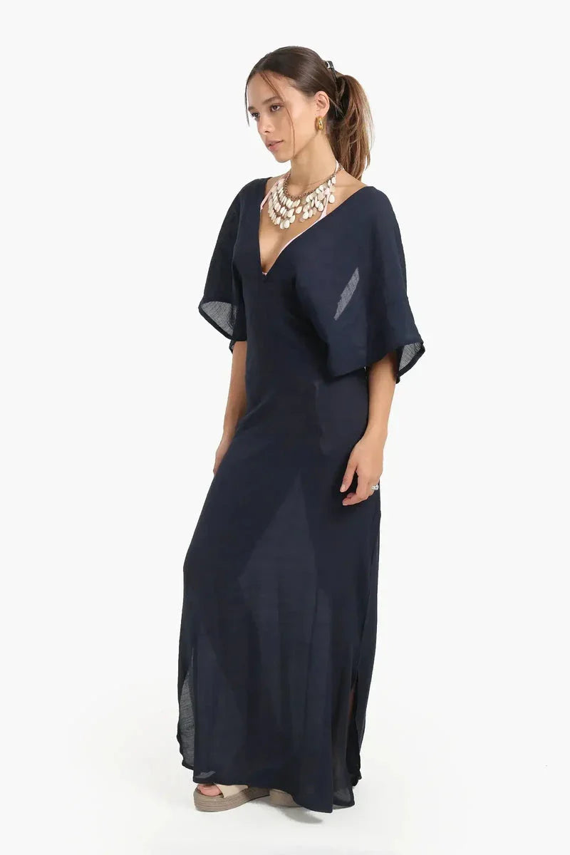 Carina - Deep V-Neckline Beach Dress 13