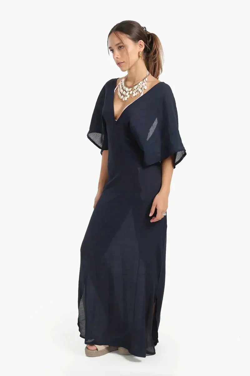 Deep V-Neckline Beach Dress - Carina 13
