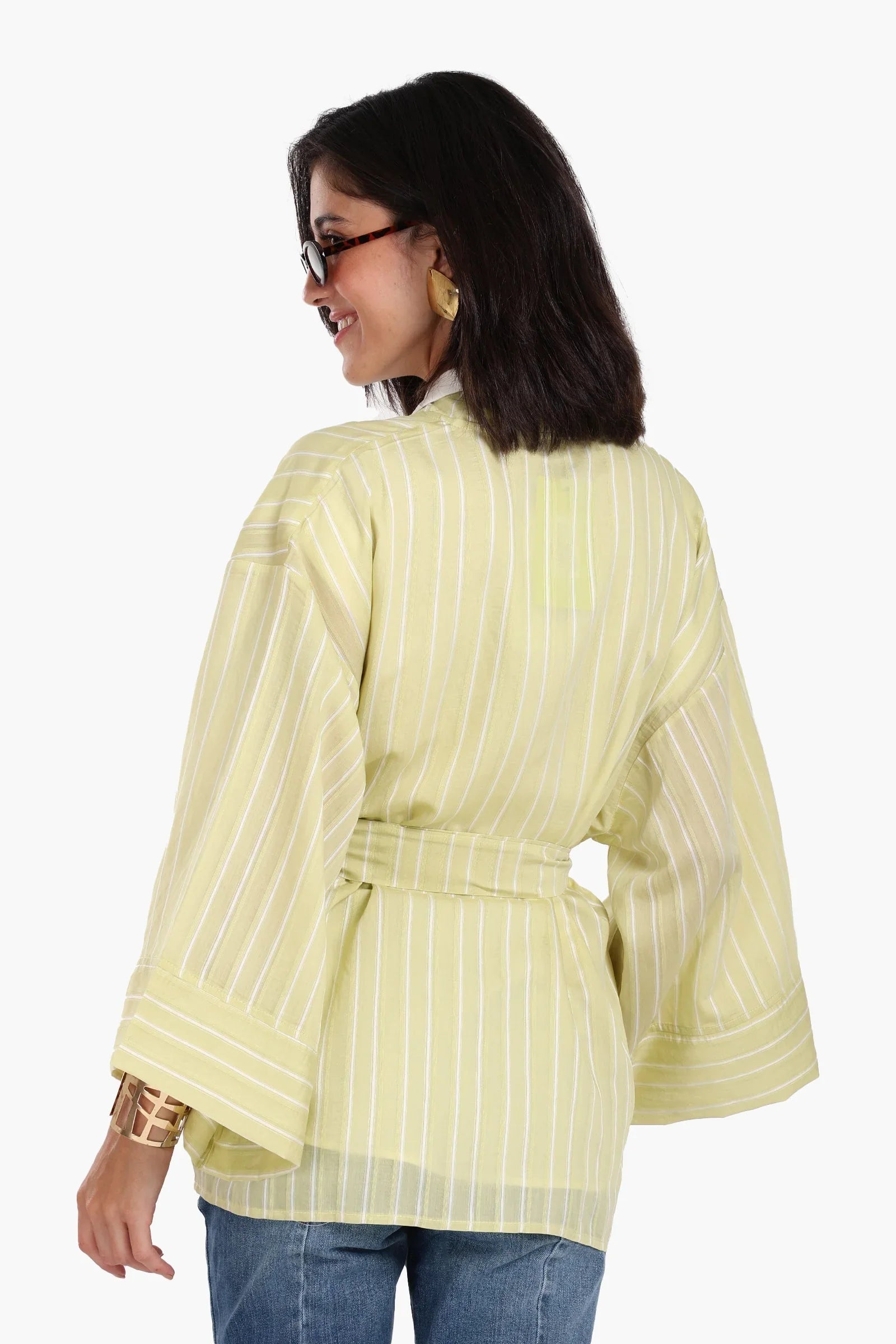Clue - Open-Front Striped Kimono 3