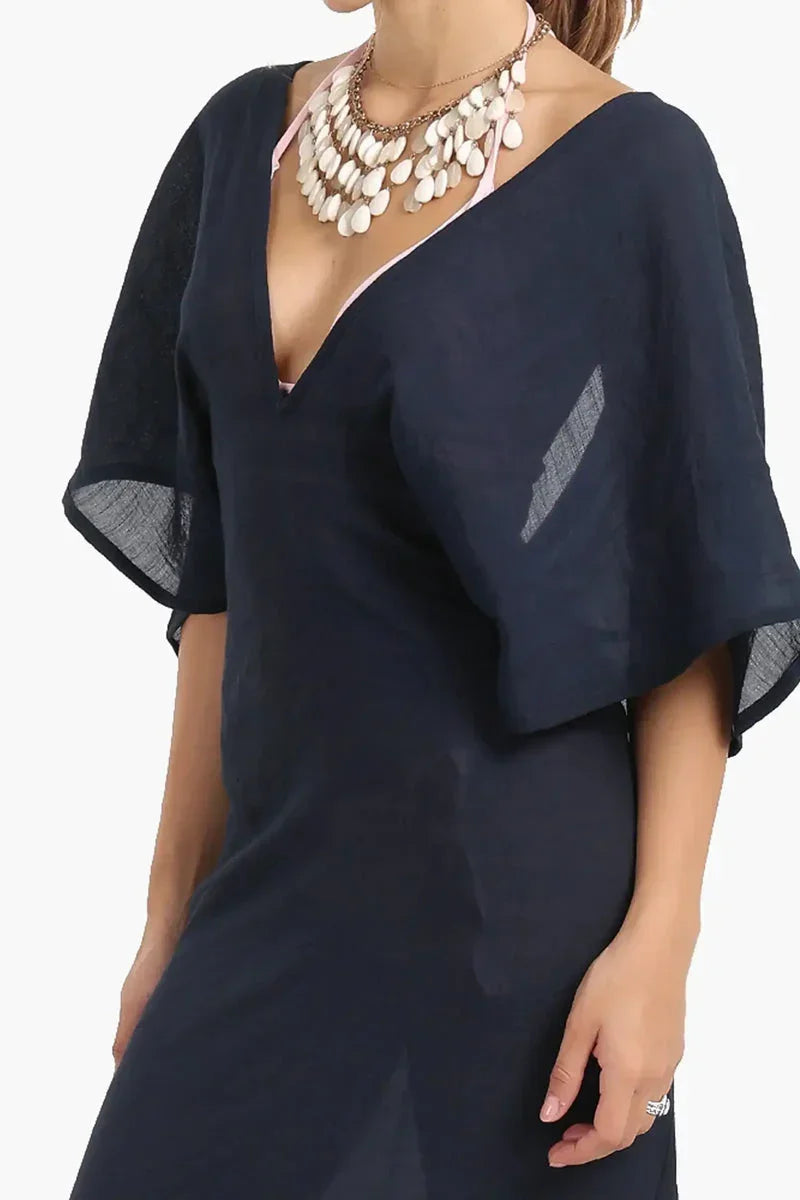 Deep V-Neckline Beach Dress - Carina 10