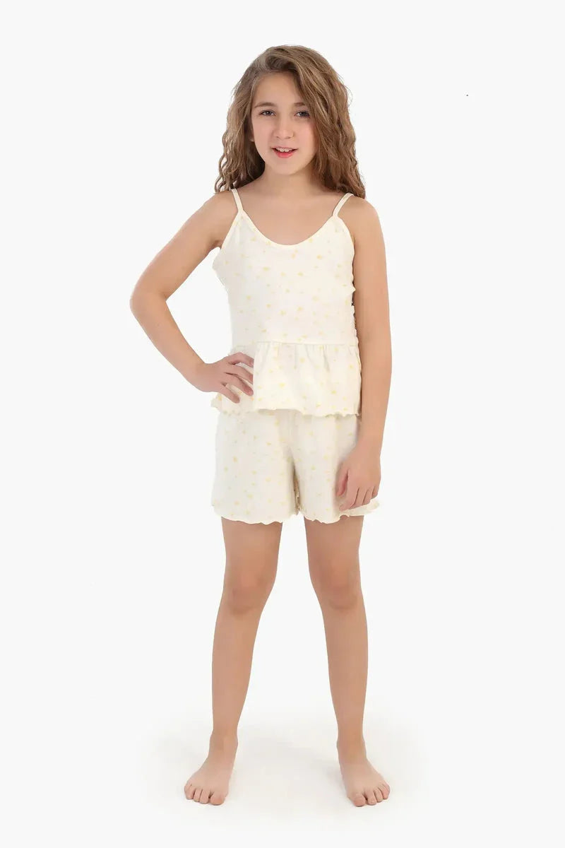 Carina - Girly Frilled Edges Pyjama Set 1