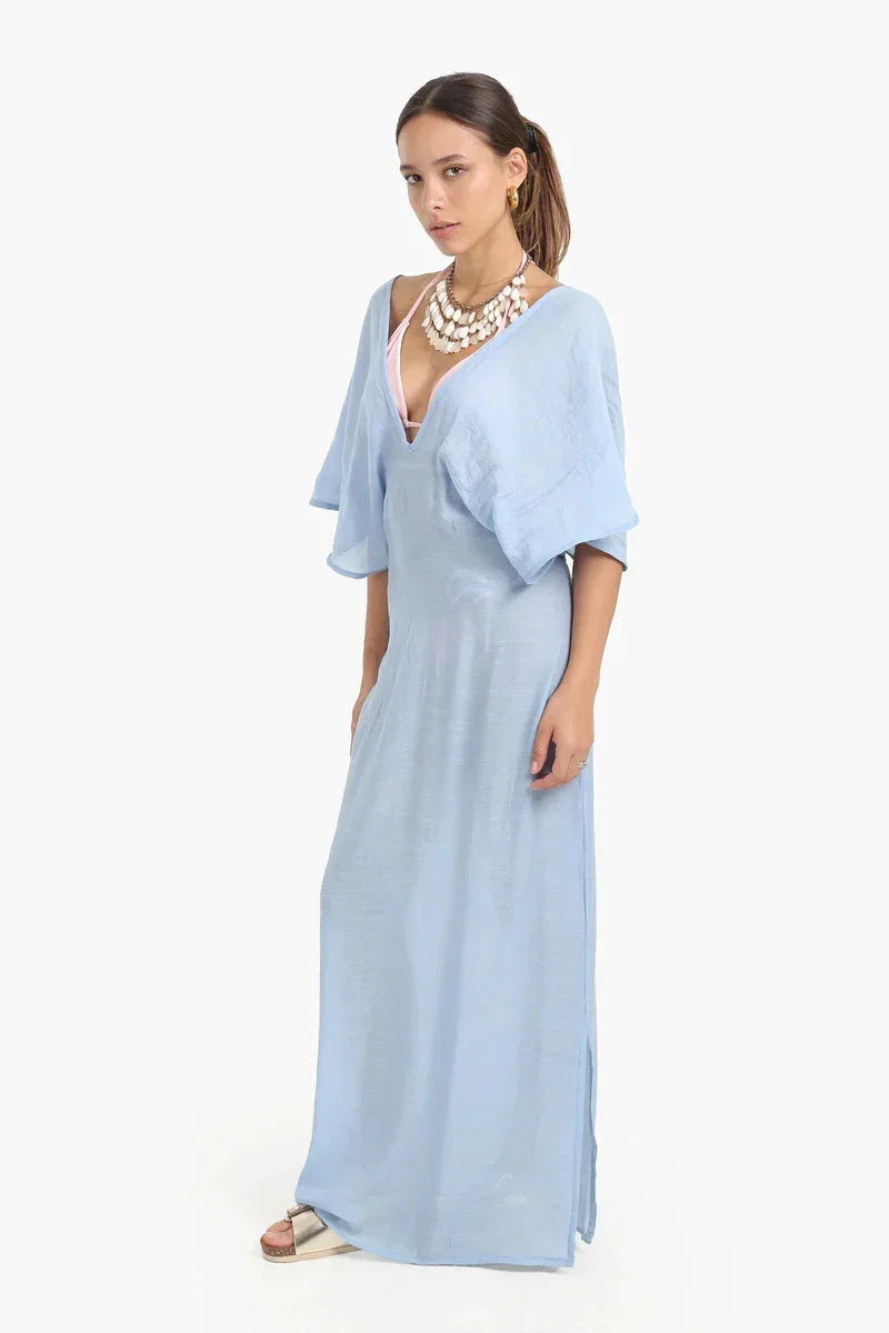 Deep V-Neckline Beach Dress - Carina 5