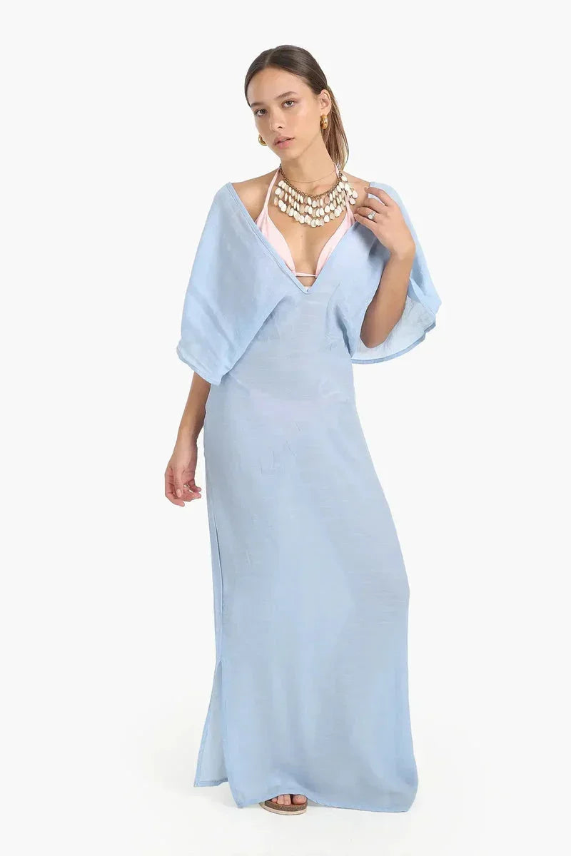Deep V-Neckline Beach Dress - Carina 14