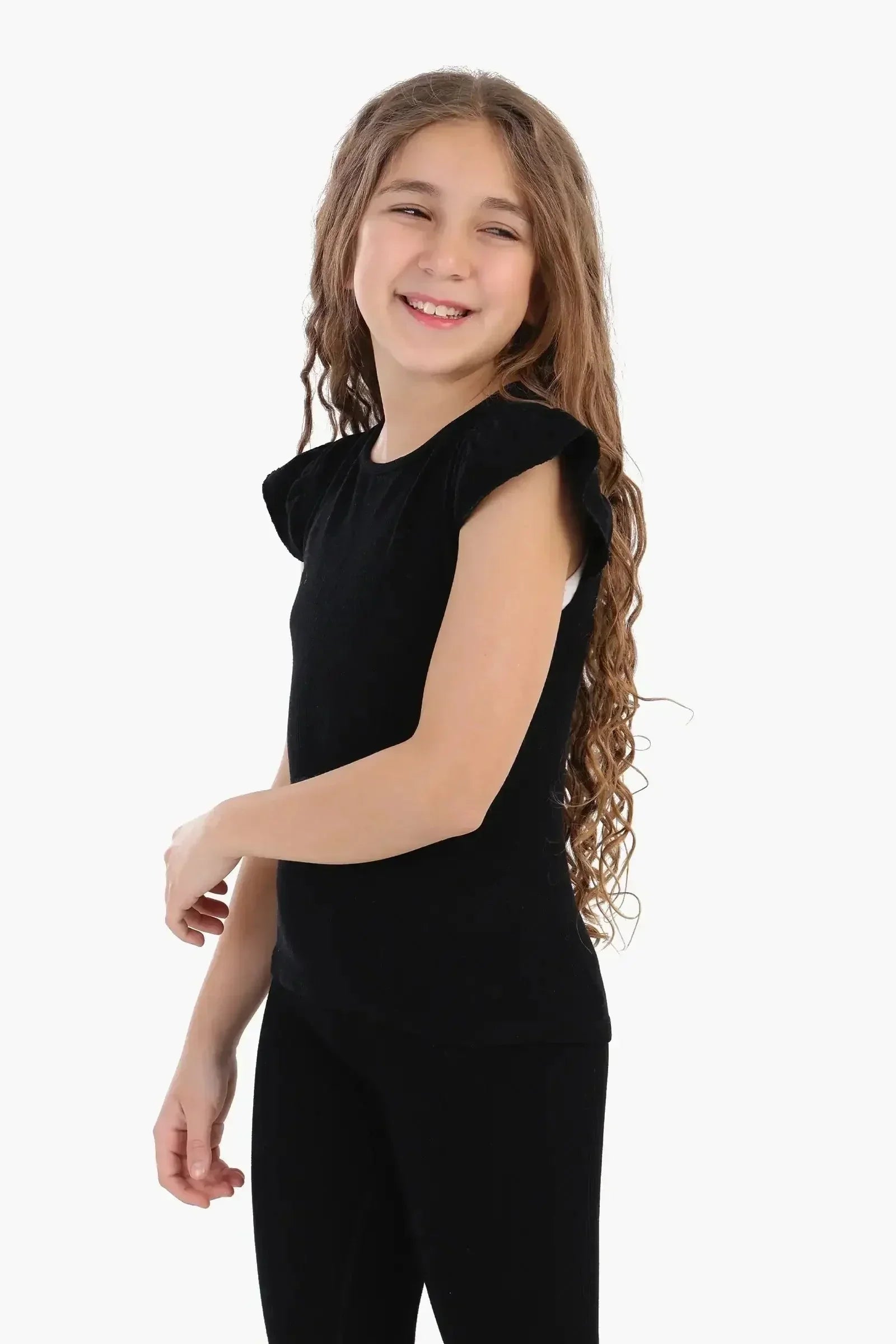 Carina - Girly Ribbed Ruffle Top 16