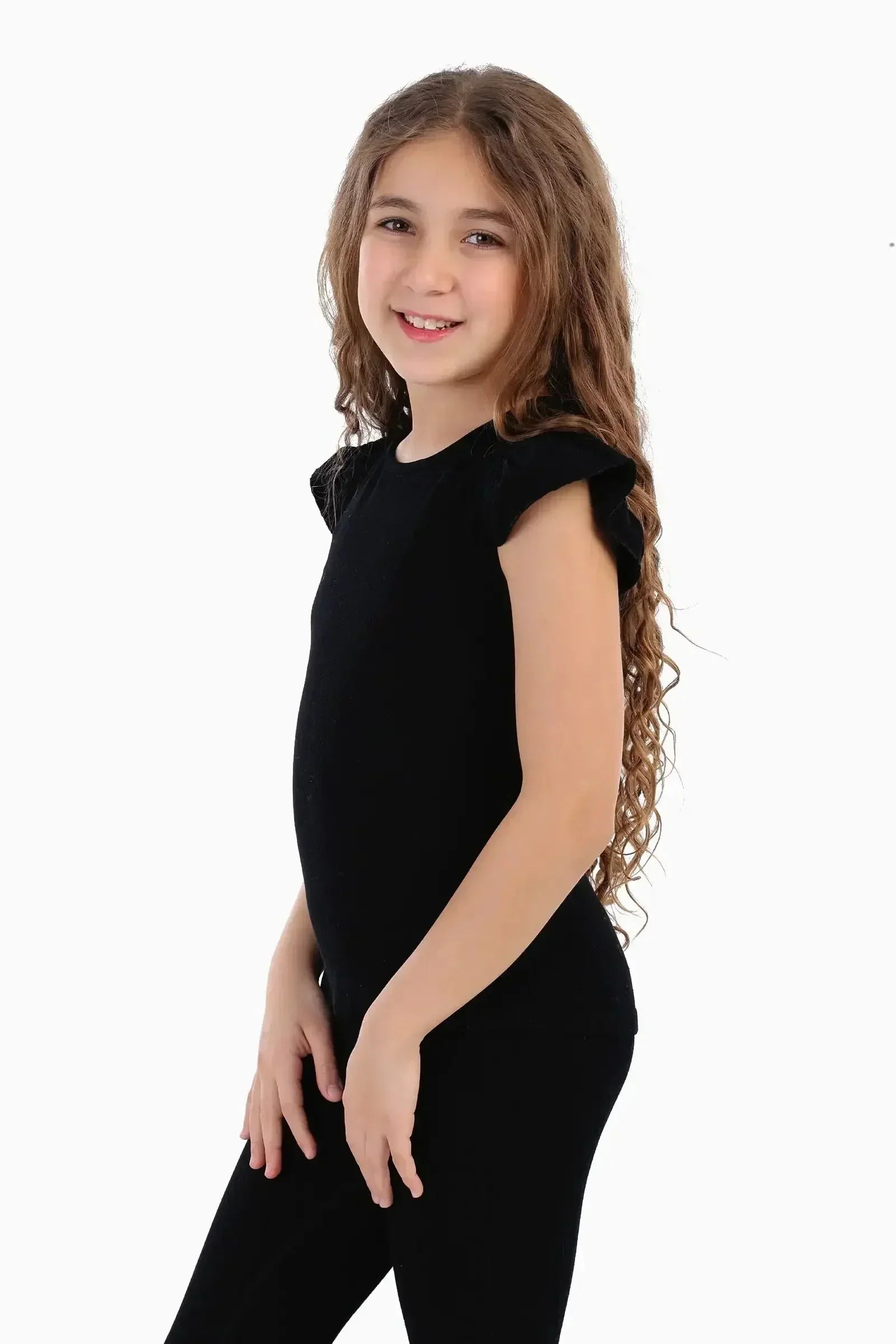 Carina - Girly Ribbed Ruffle Top 18