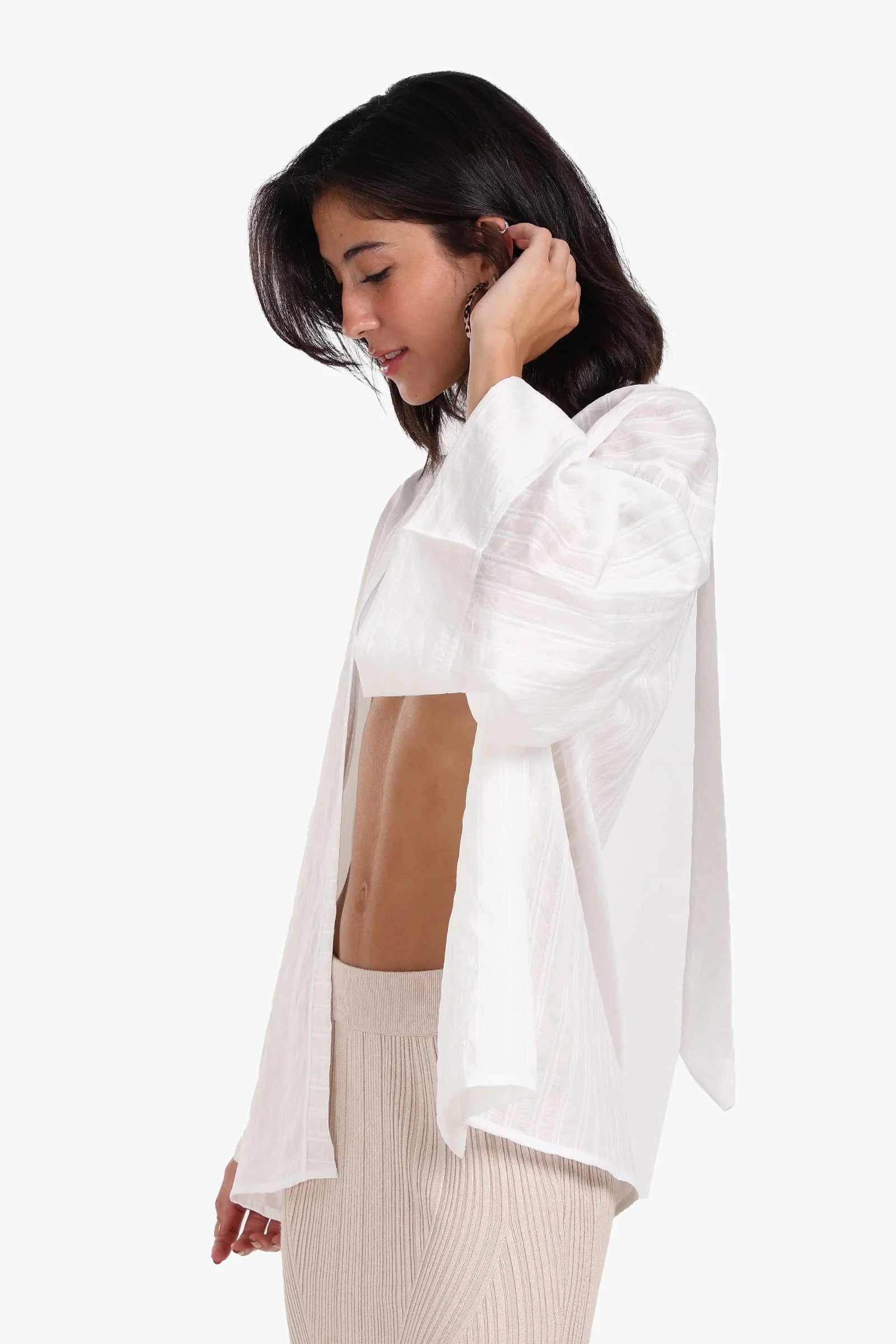 Clue - Open-Front Striped Kimono 6