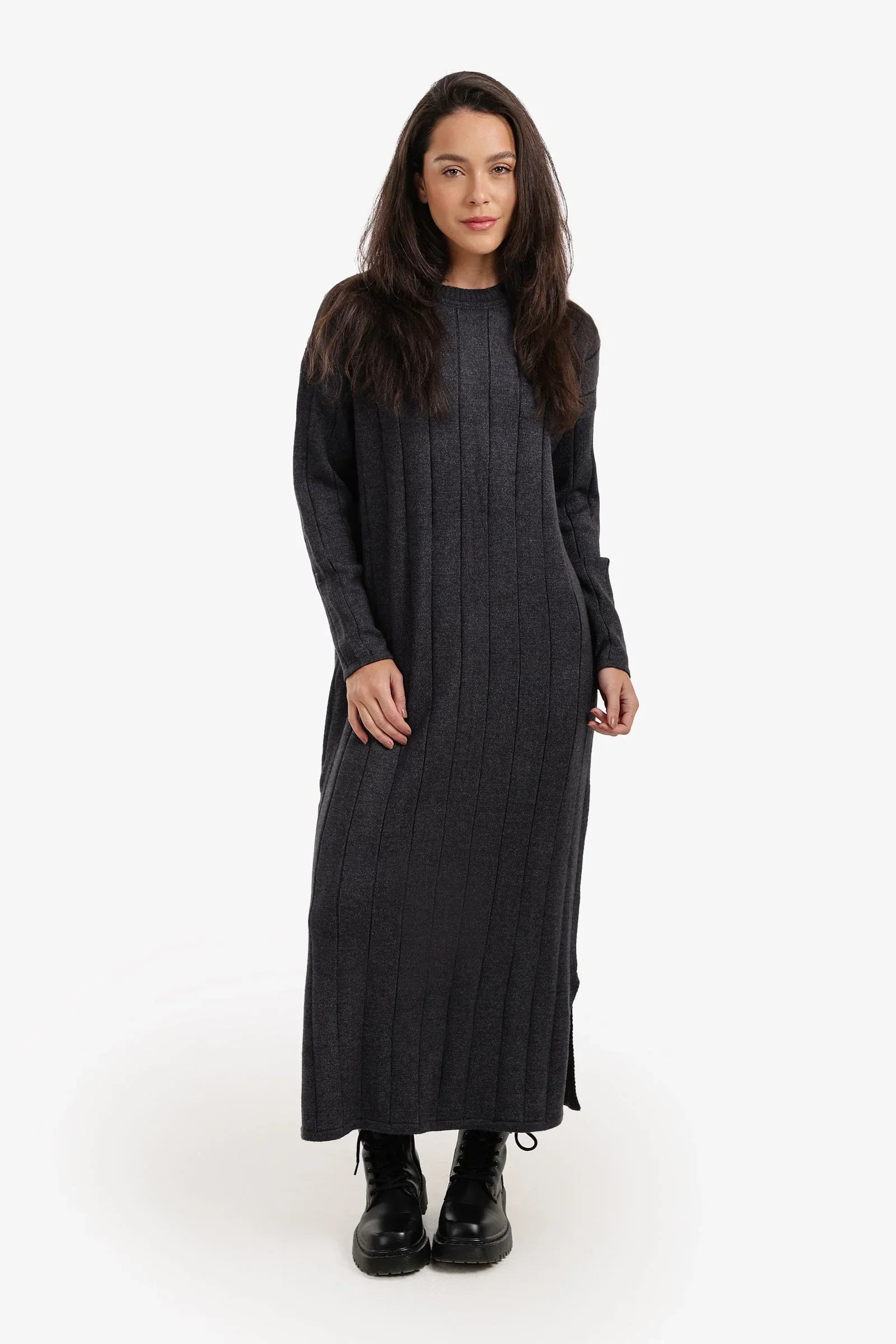 Clue - Crew Neck Ribbed Dress 6