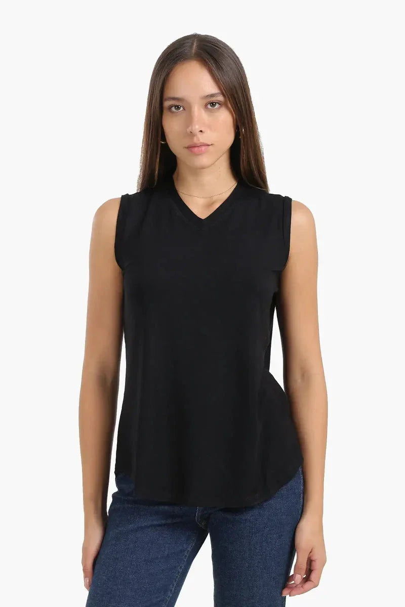 Carina - V-Neck Sleeveless T-Shirt 1