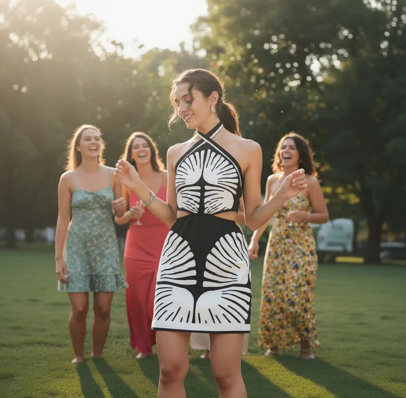 Printed Mini Beach Dress - Carina