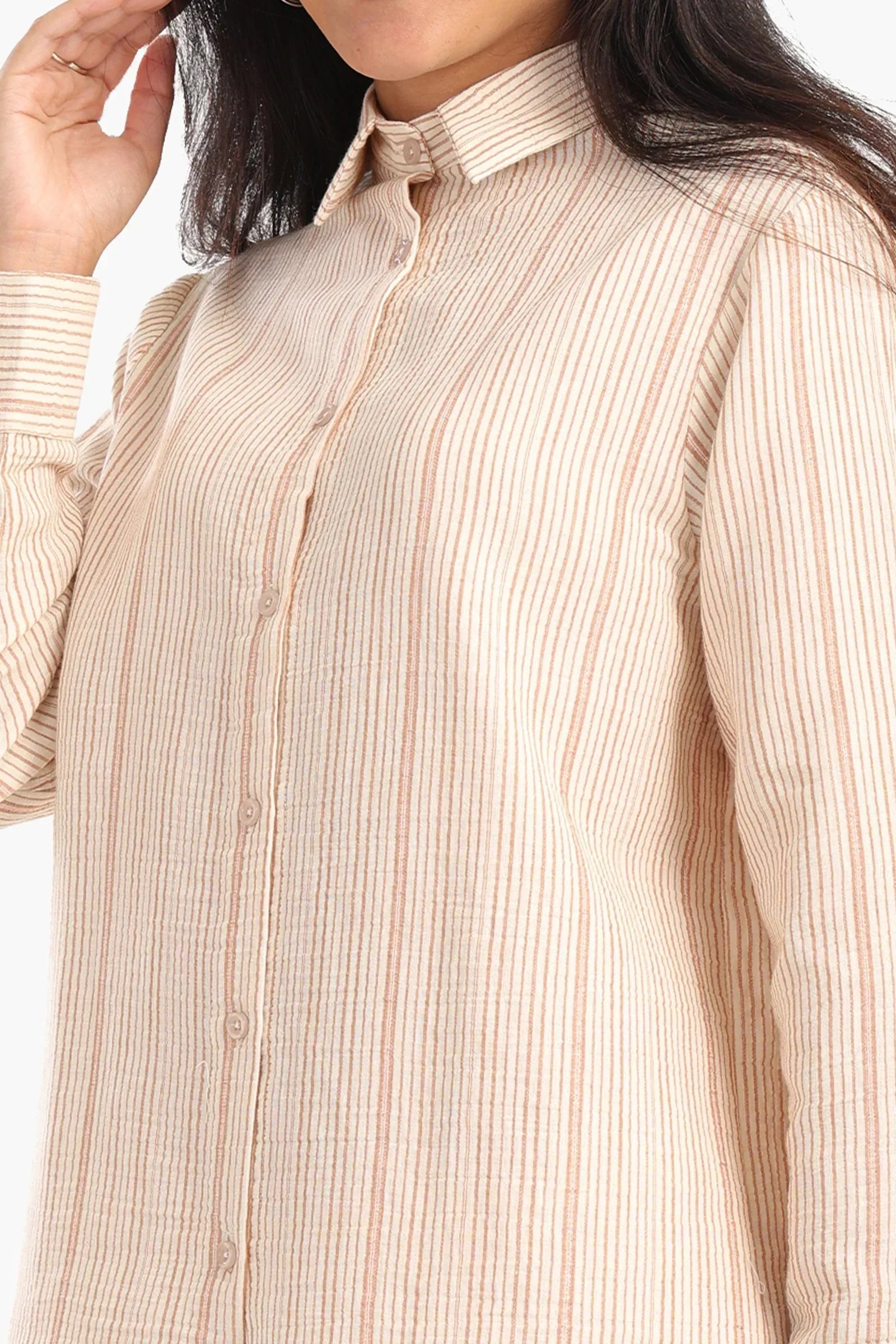 Clue - Classic Striped Cotton Blend Shirt 4