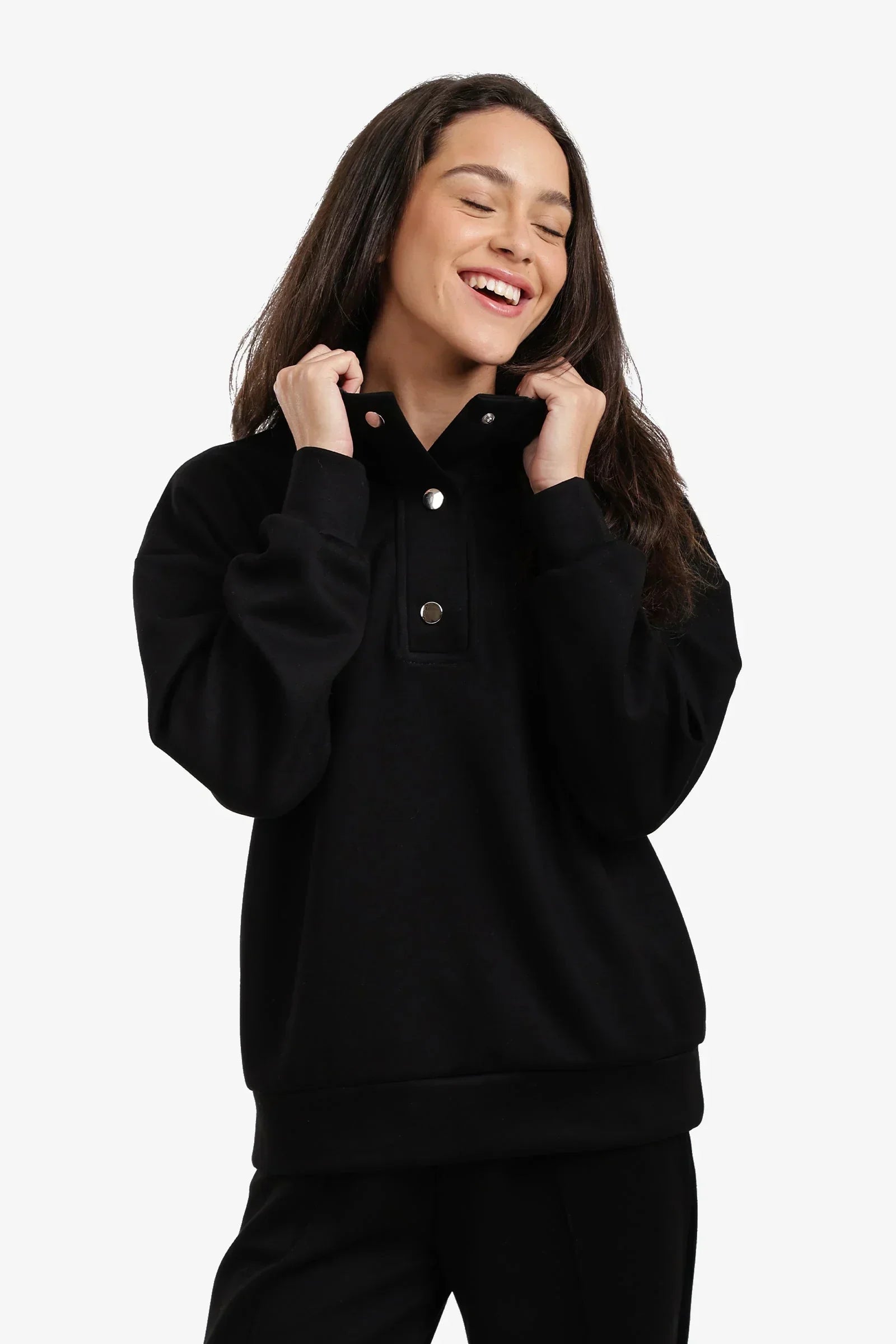Stand Collar Lounge Sweatshirt - Clue 11