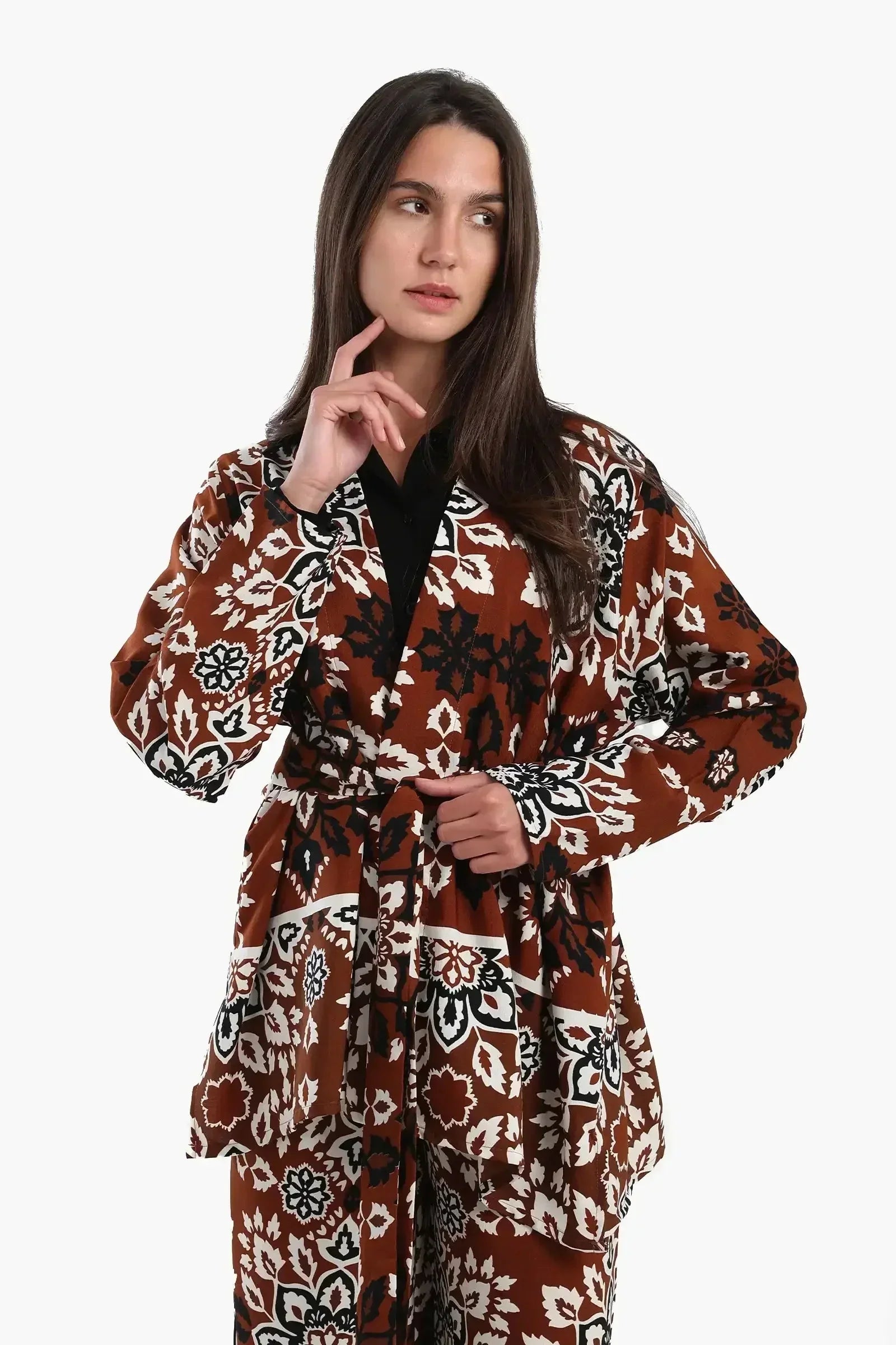 Carina - Open Front Kimono with Sleeves 1