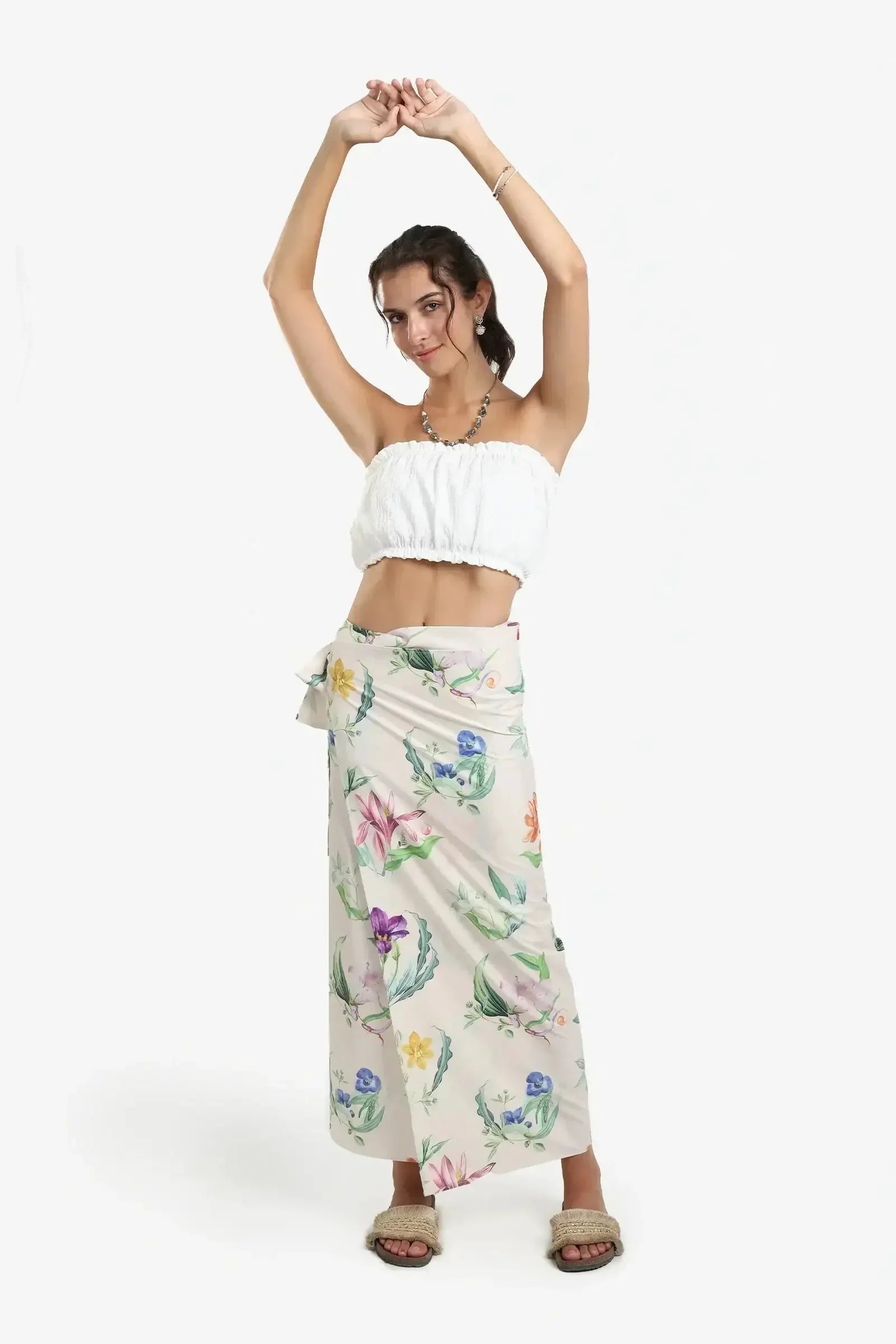 Carina - Floral Beach Sarong Wrap 1