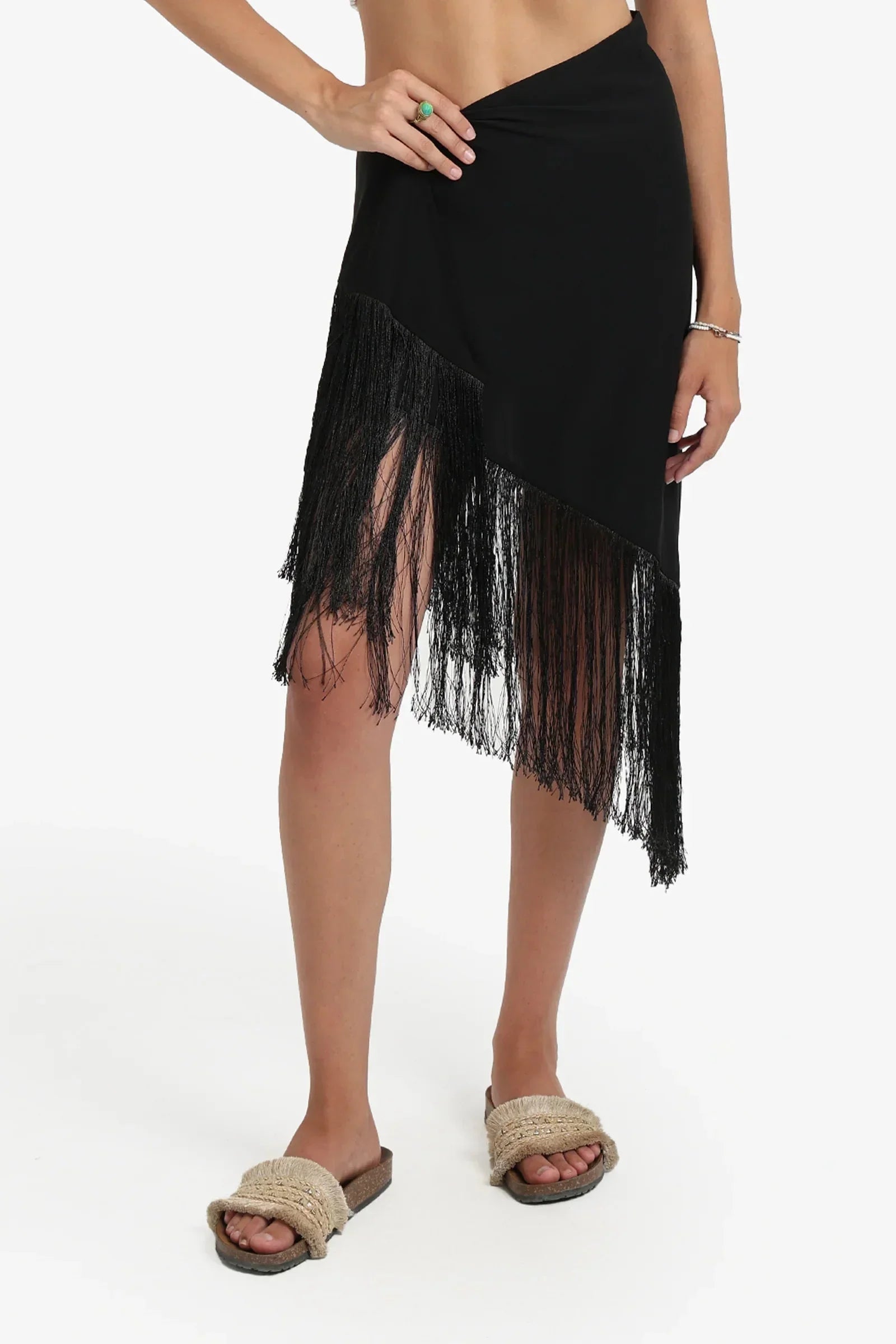 Carina - Fringe Beach Sarong Wrap 1