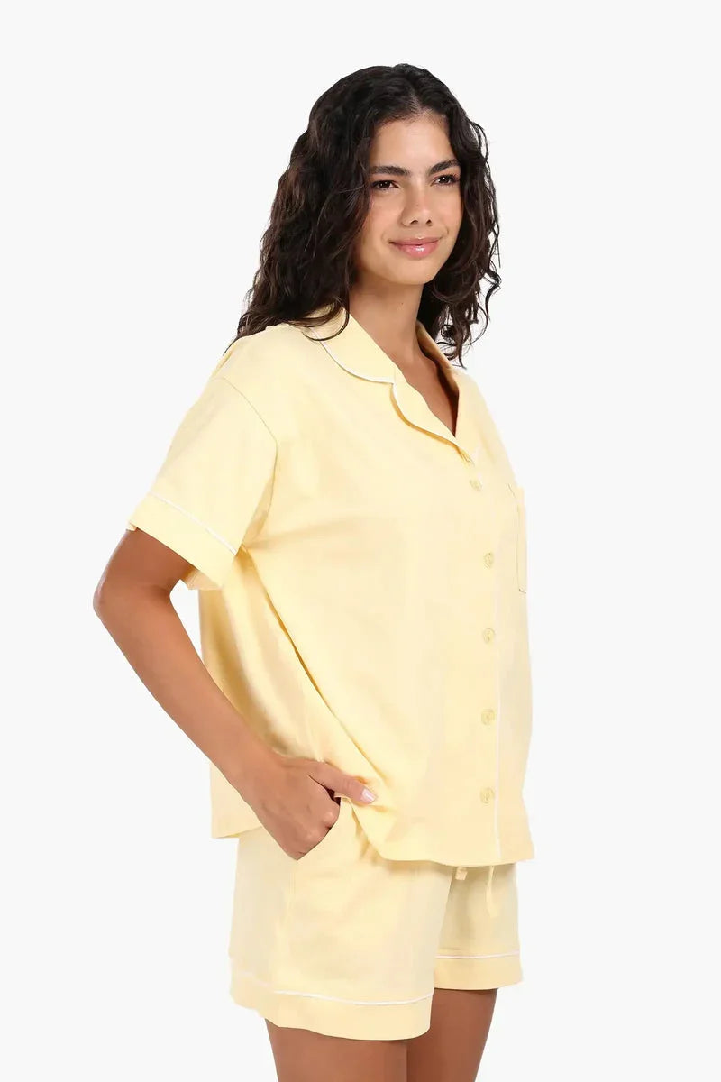 Carina - Light Yellow Cotton Pyjama Set 4